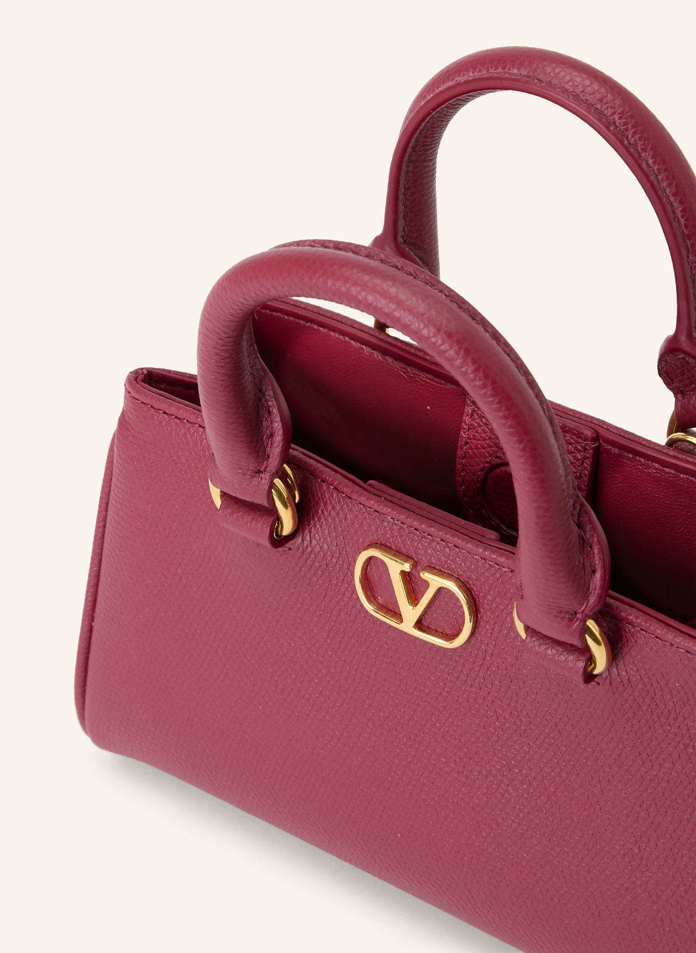 VALENTINO GARAVANI Handtas VLOGO SIGNATURE: DONKERROOD / GOUD