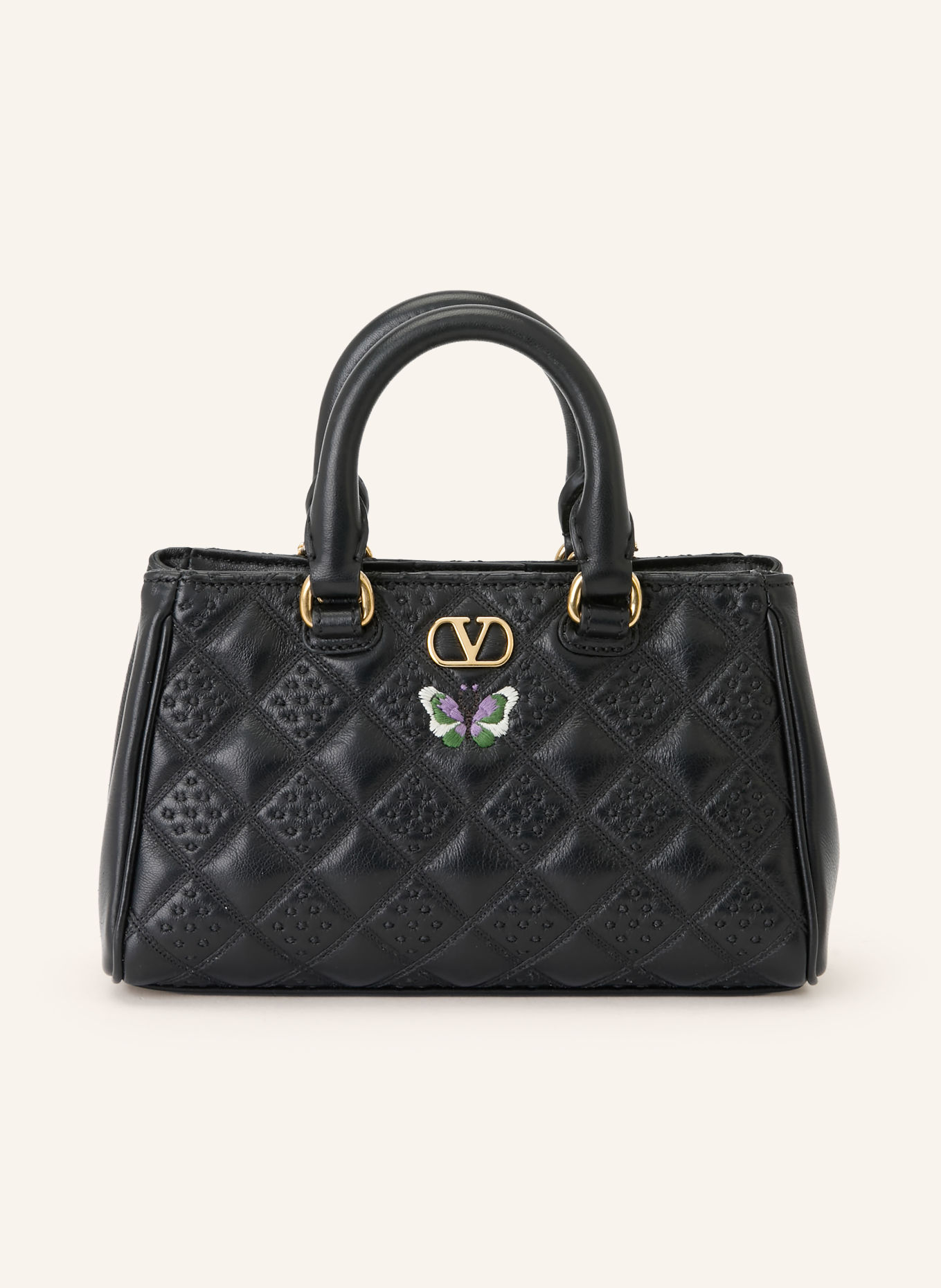 VALENTINO GARAVANI FLUTTERBY Handbag: BLACK / GOLD