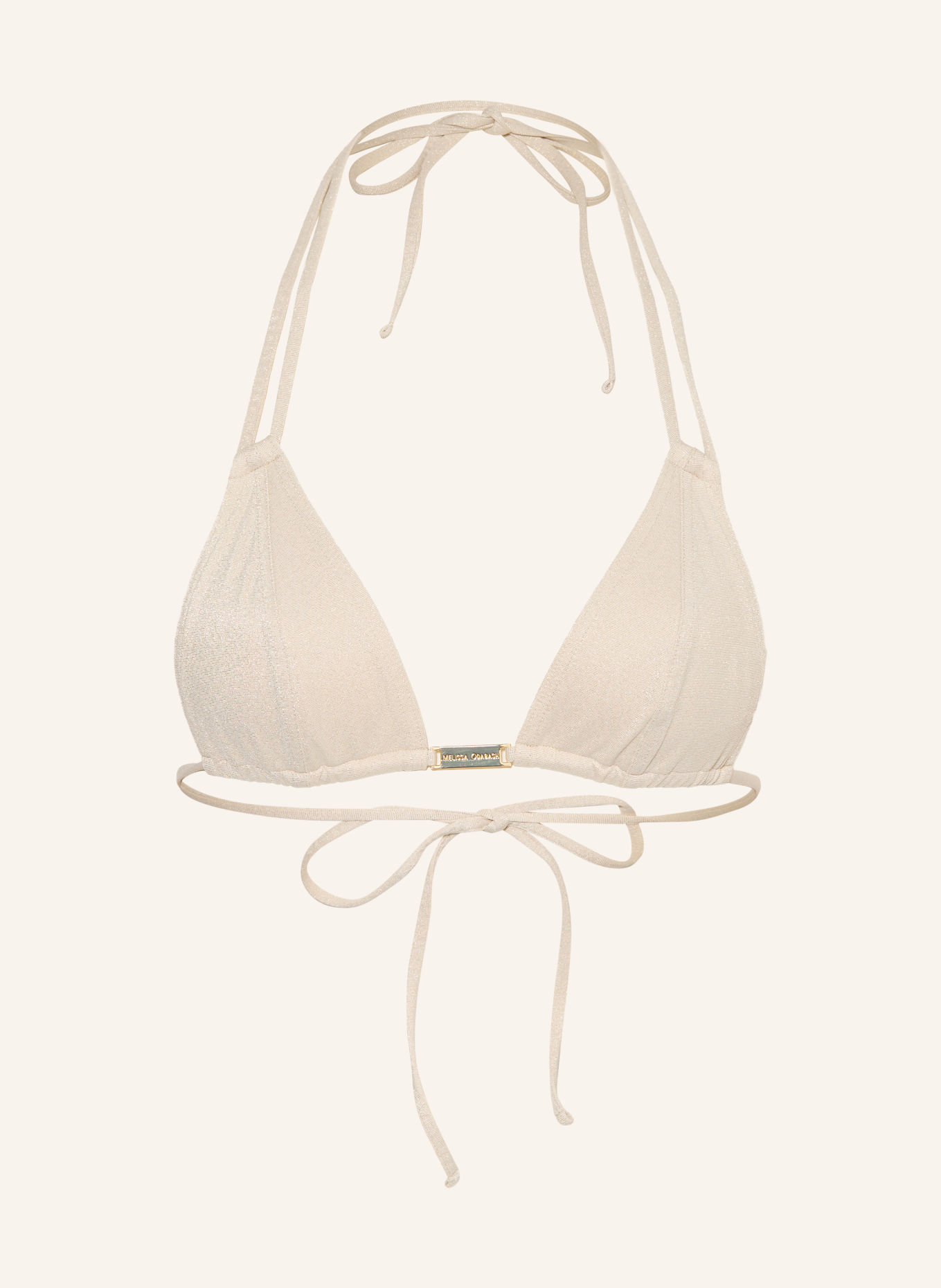 MELISSA ODABASH GIRONA Triangle bikini top with Glitter Yarn: CREAM