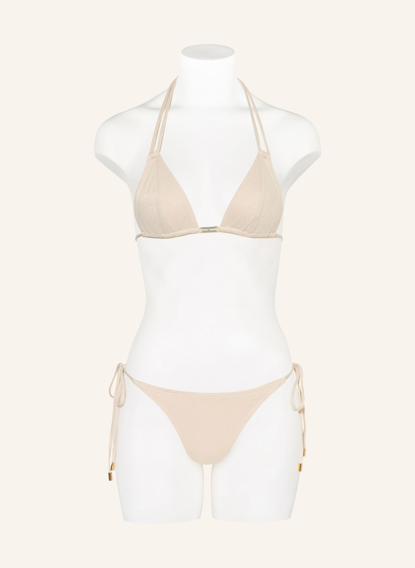 MELISSA ODABASH GIRONA Triangle bikini top with Glitter Yarn: CREAM