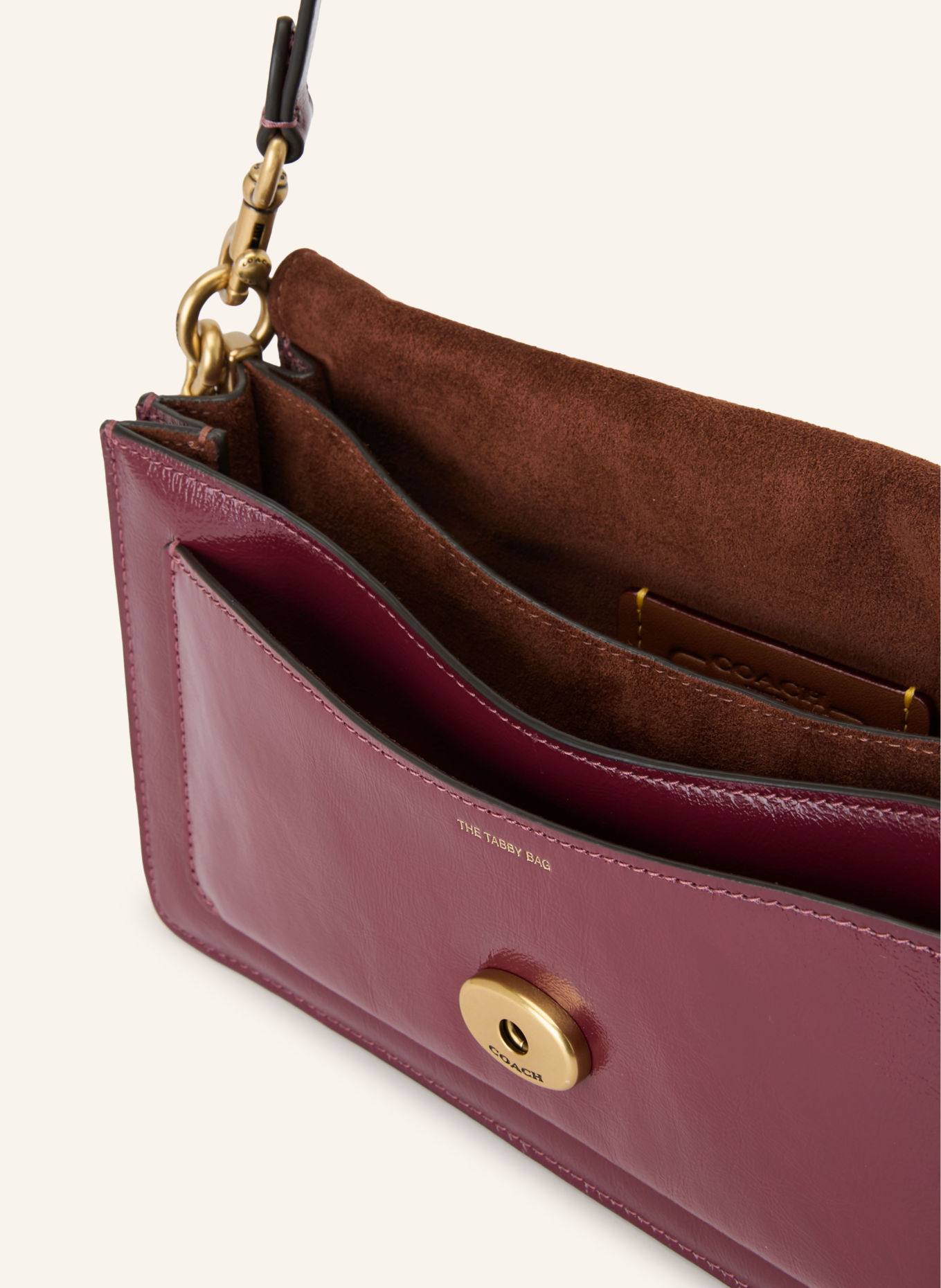 COACH Schultertasche TABBY 26: DUNKELROT / GOLD