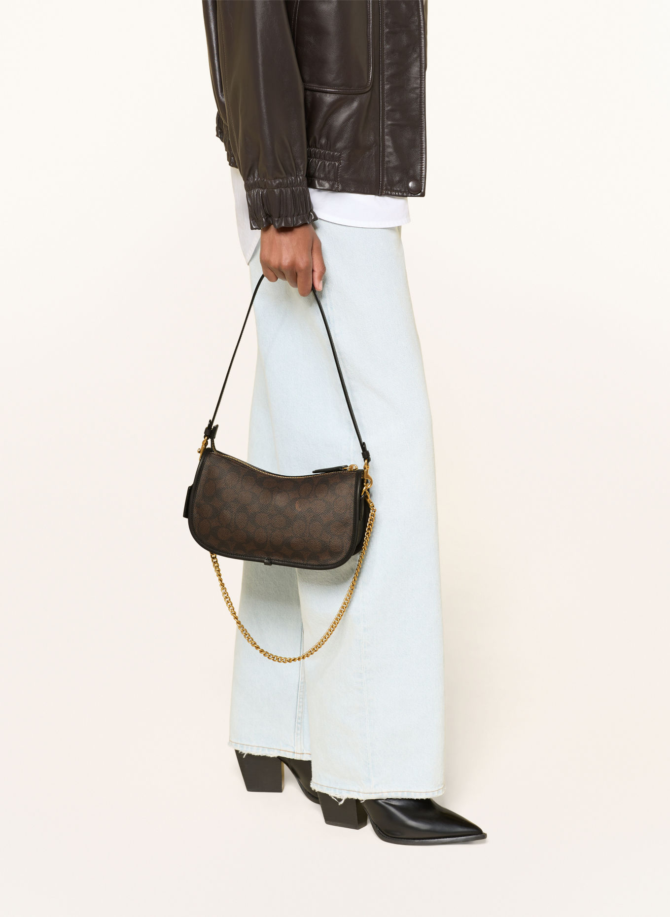 COACH WAVERLY Crossbody Bag: BLACK / GOLD / DARK BROWN
