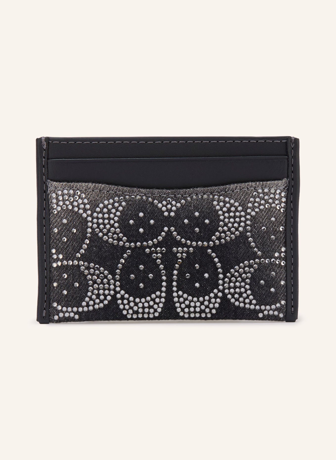 COACH Card wallet with gemstones: BLACK