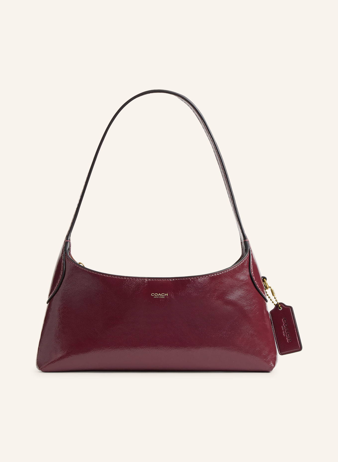 COACH BROOKLYN Shoulder Bag: DARK RED / GOLD