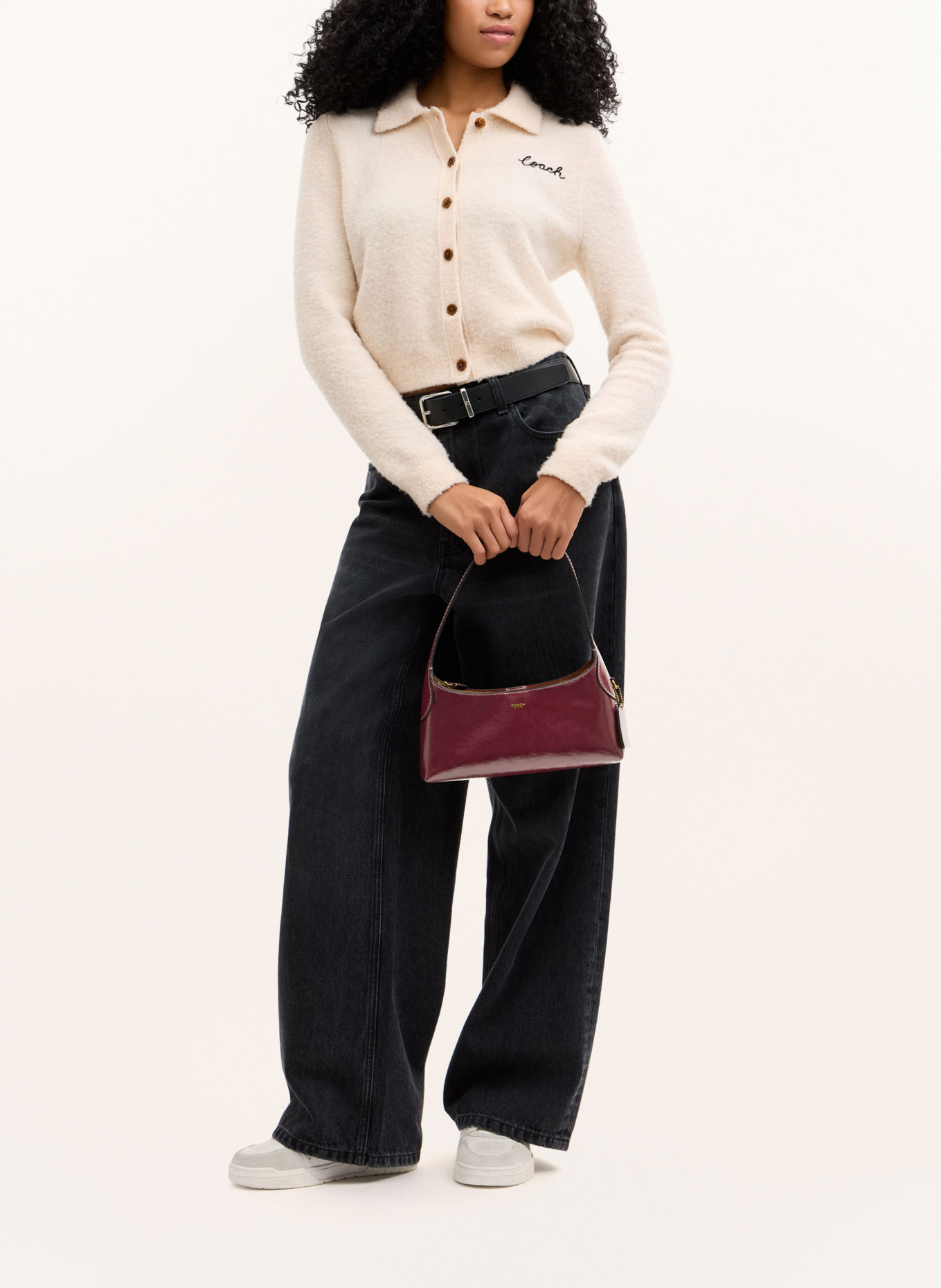 COACH BROOKLYN Shoulder Bag: DARK RED / GOLD