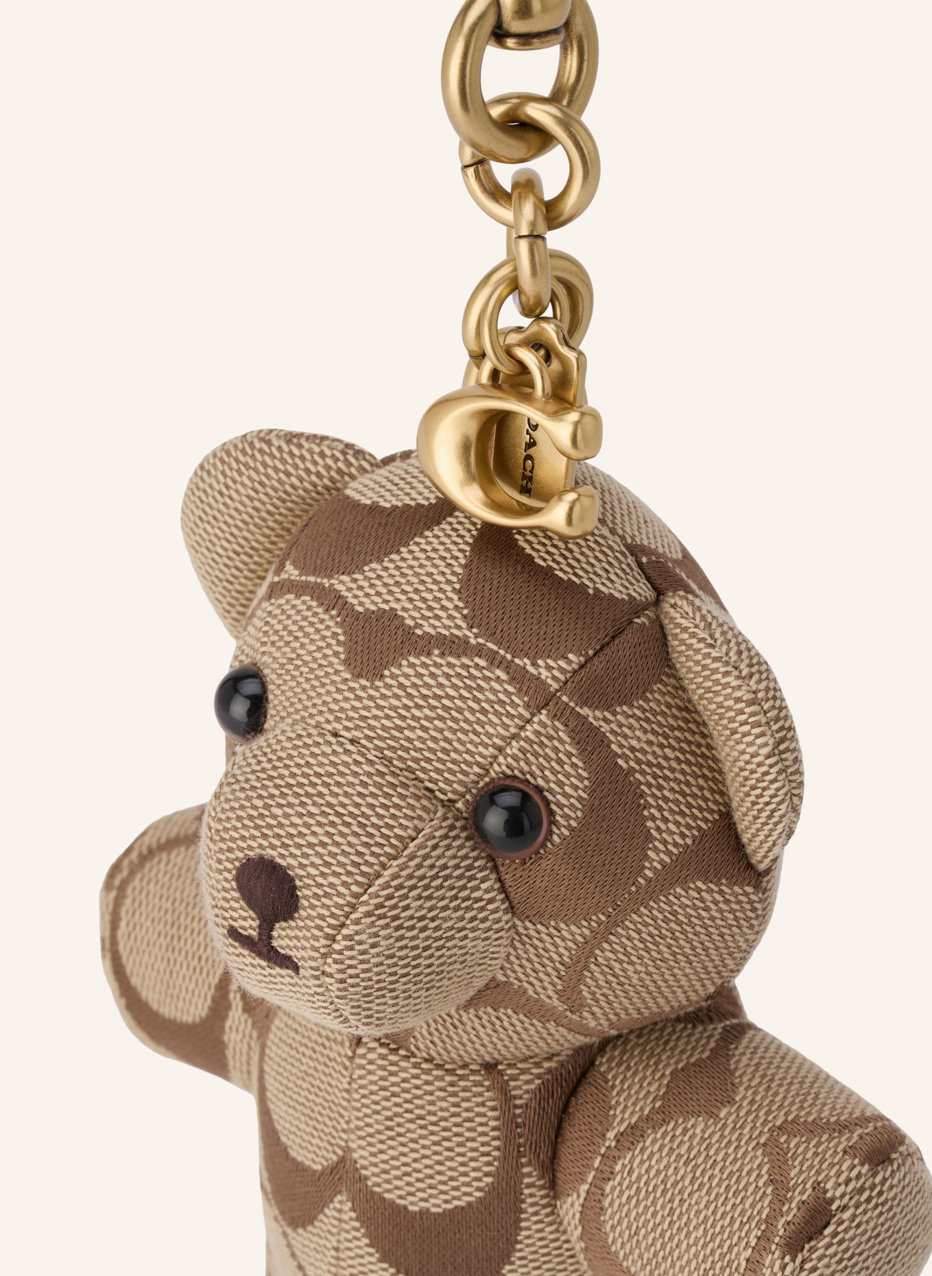 COACH Taschenanhänger: BEIGE / GOLD / BRAUN
