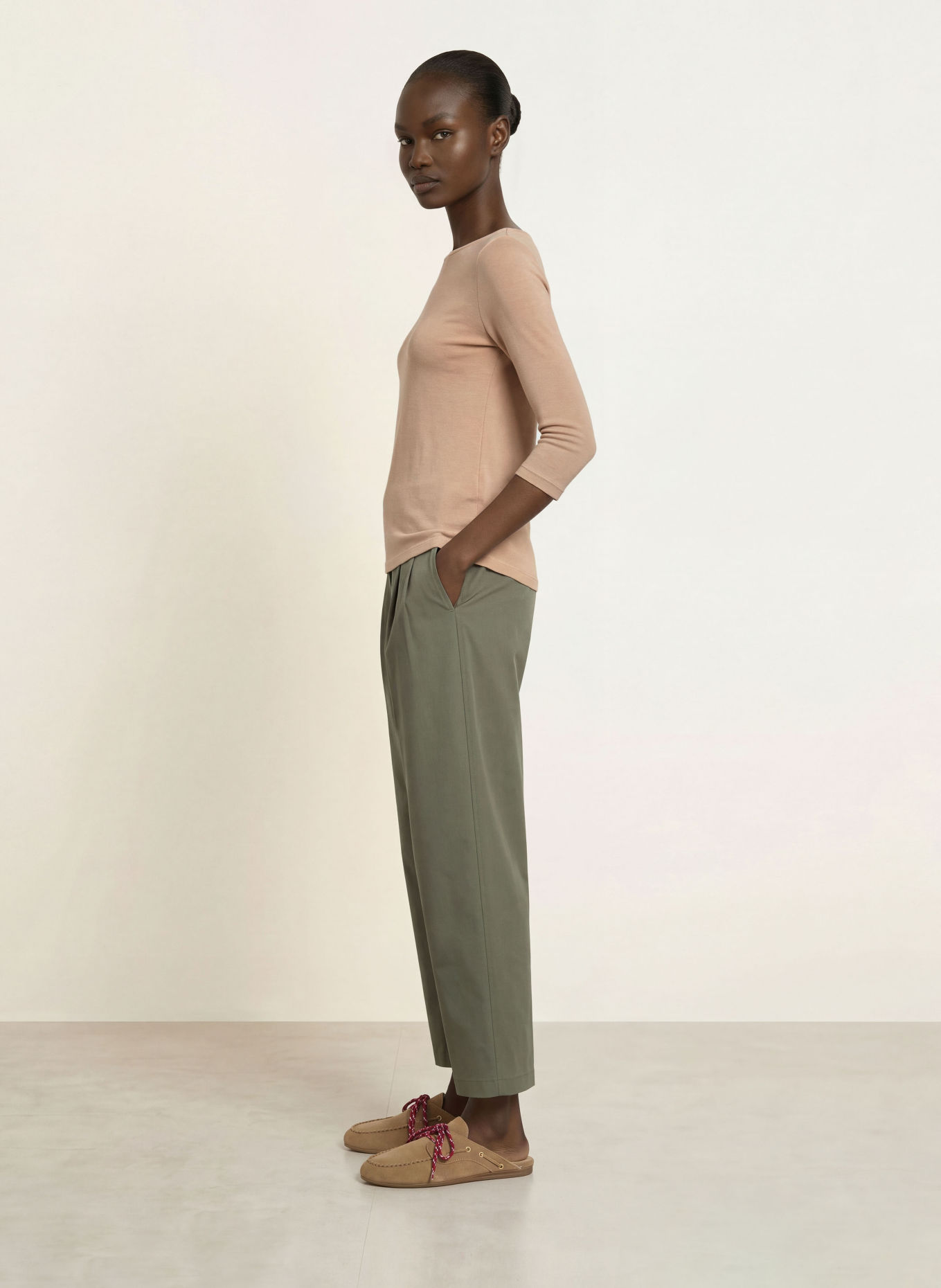 Stefan Brandt Shirt with 3/4 sleeves: BEIGE