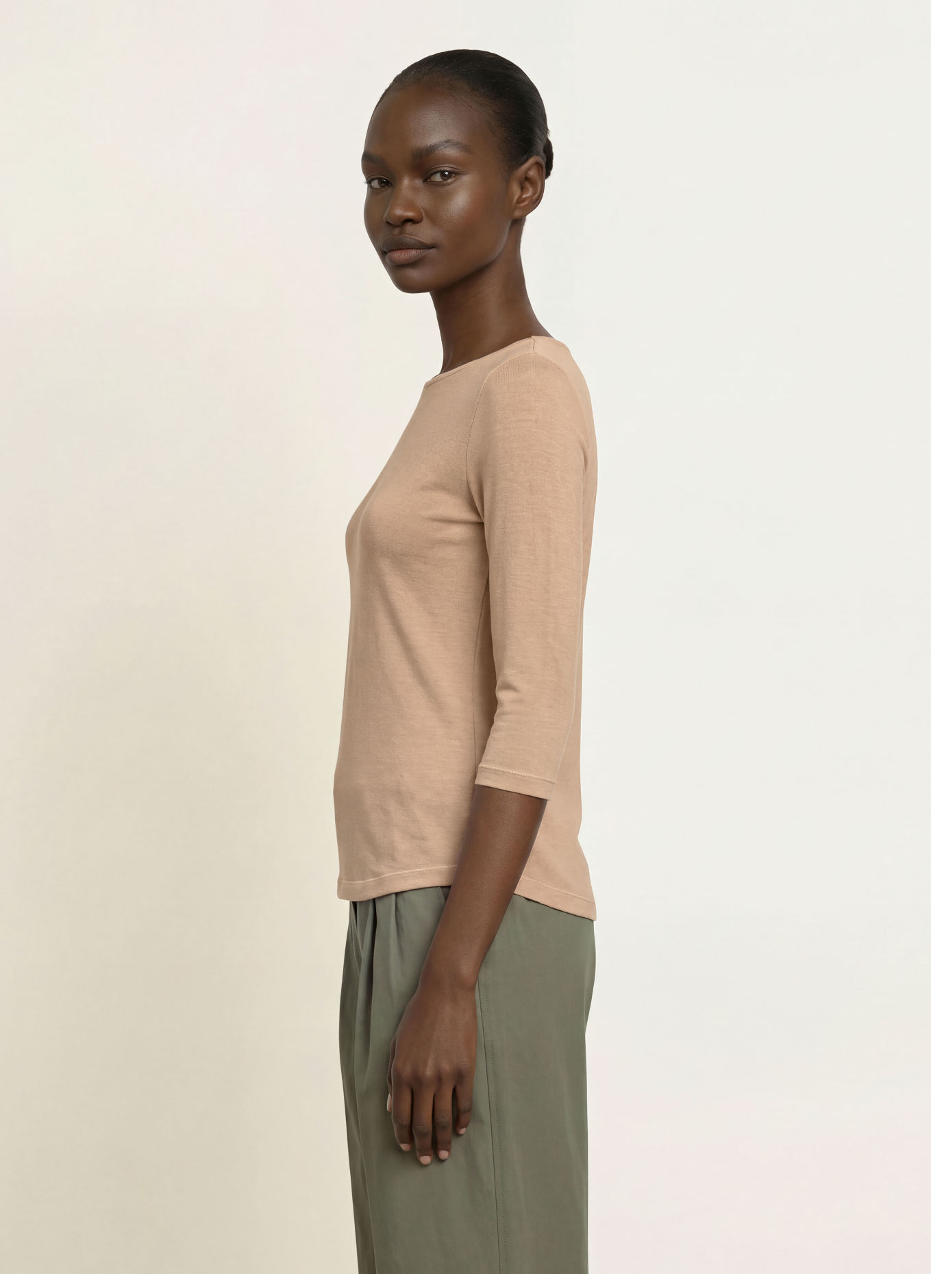 Stefan Brandt Shirt with 3/4 sleeves: BEIGE