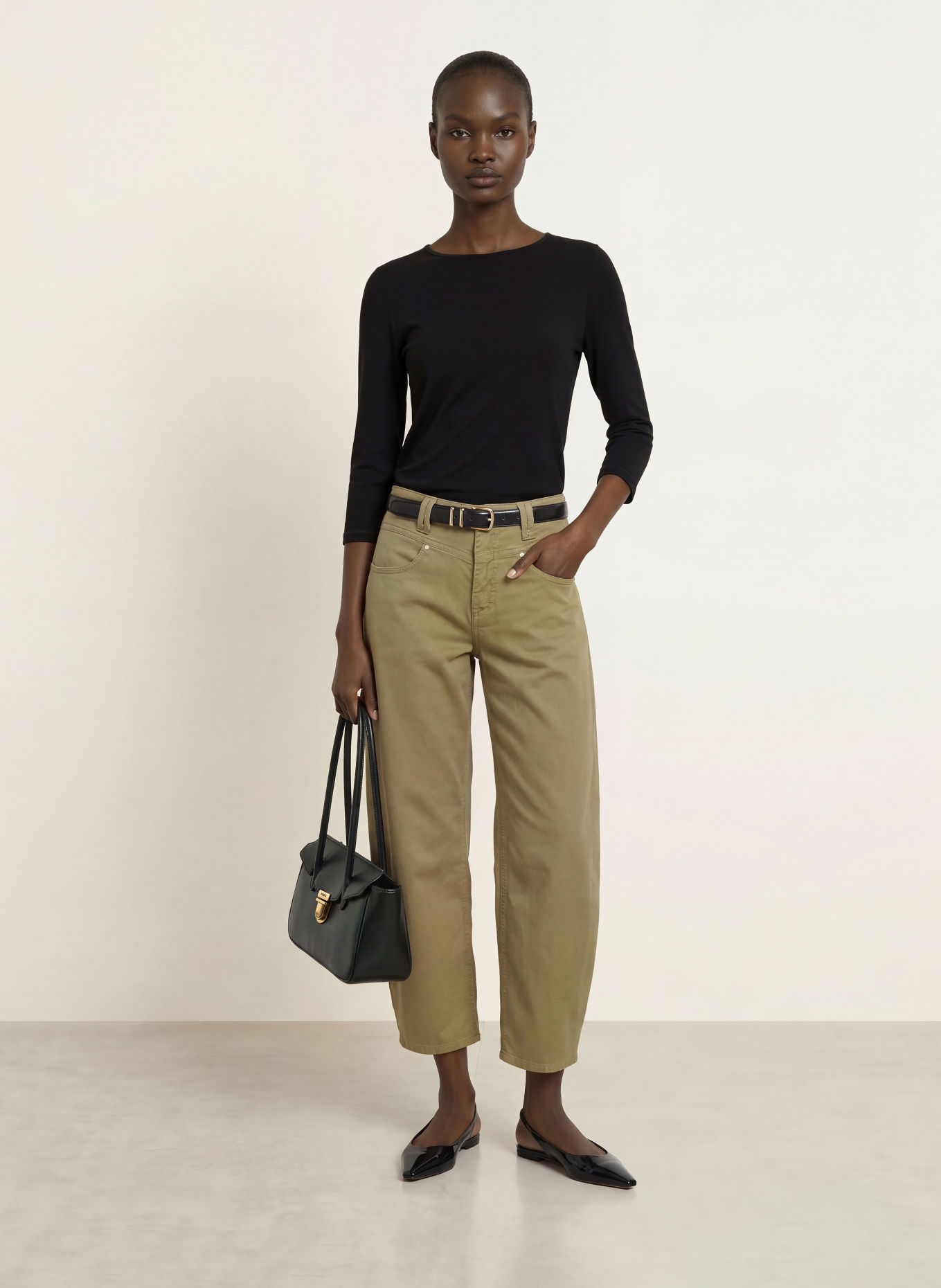 Stefan Brandt Shirt with 3/4 sleeves: BLACK