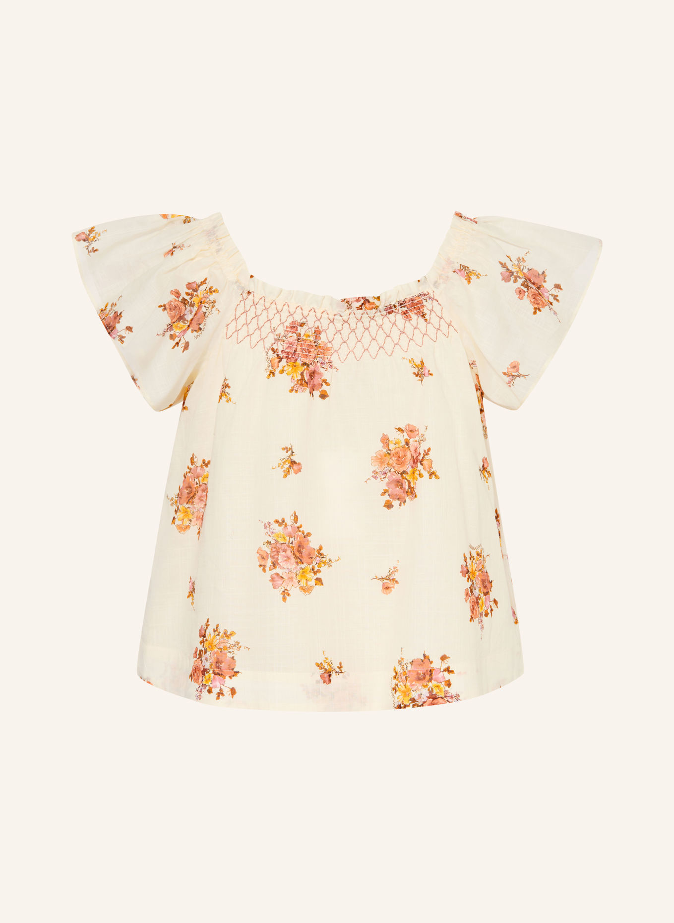 ZIMMERMANN Blouseshirt FAIRLIGHT: LICHTGEEL / VIEUX ROSE