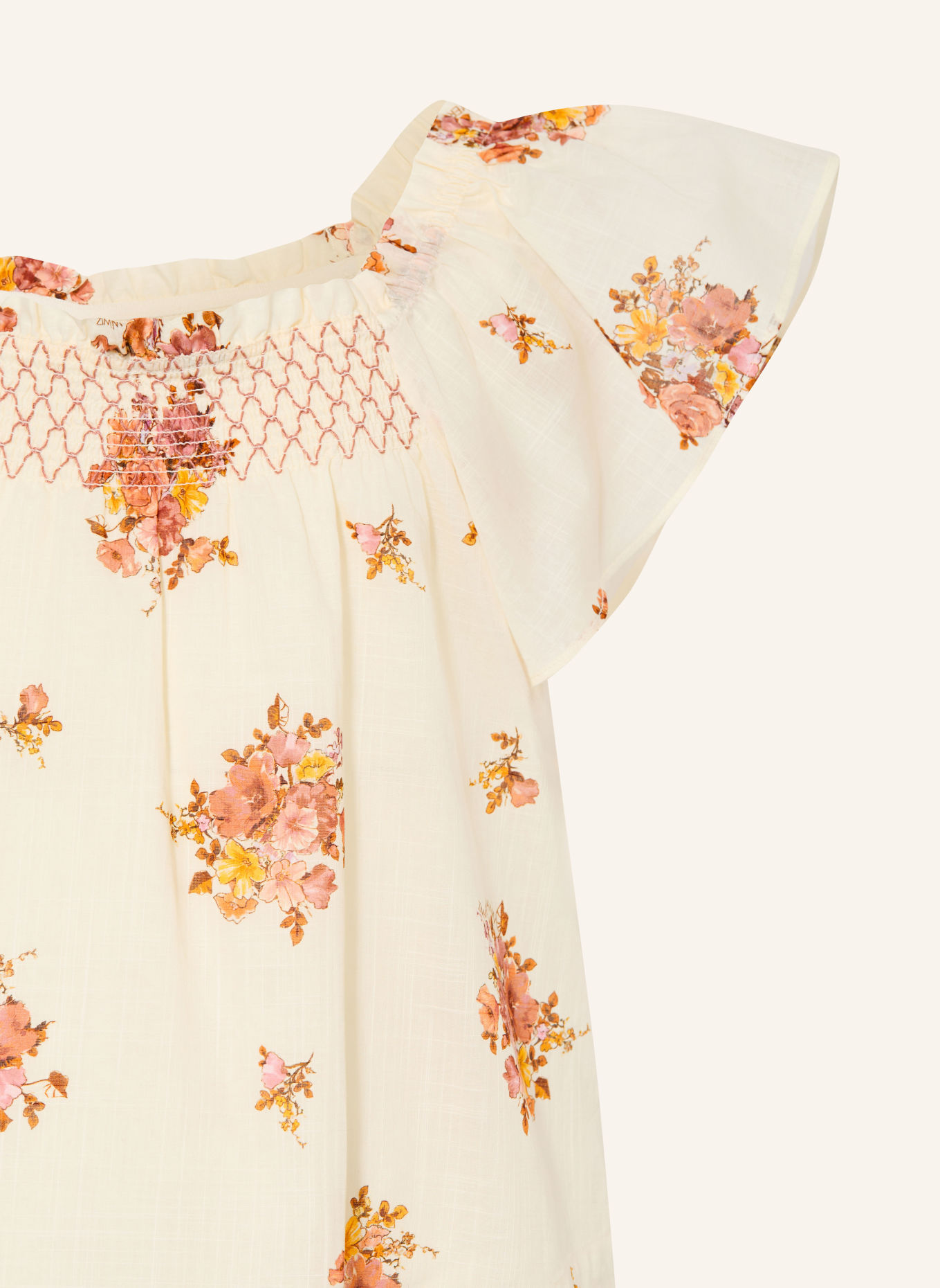 ZIMMERMANN Blouseshirt FAIRLIGHT: LICHTGEEL / VIEUX ROSE
