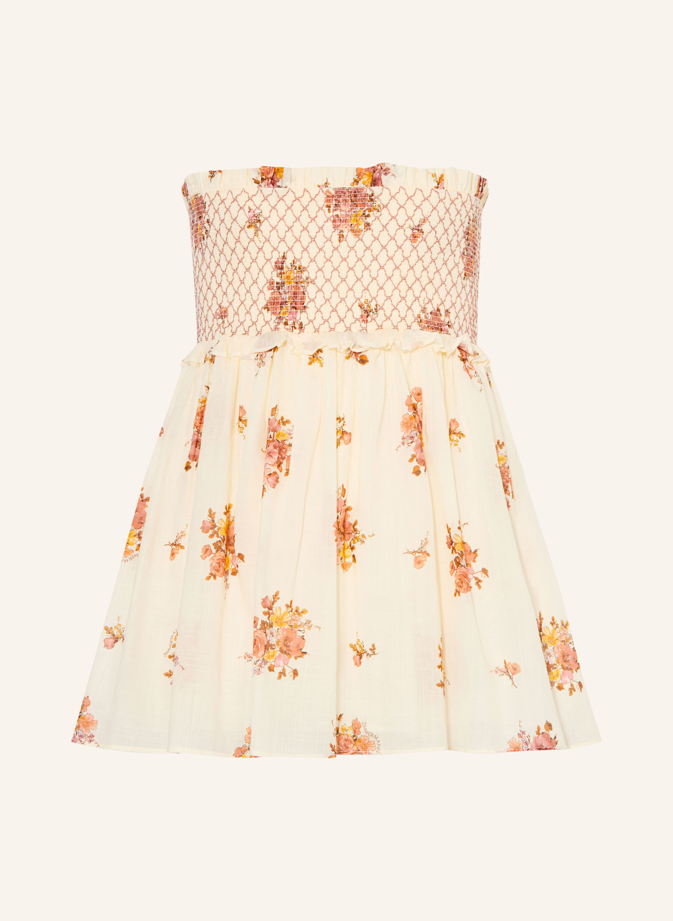 ZIMMERMANN Off-Shoulder-Kleid FAIRLIGHT: HELLGELB / ALTROSA