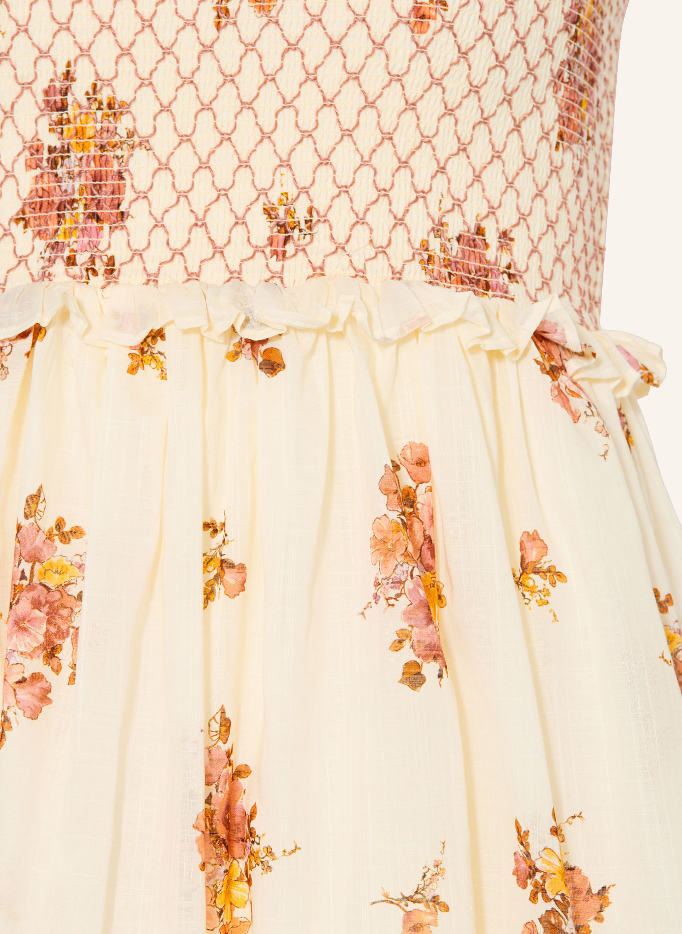 ZIMMERMANN Off-Shoulder-Kleid FAIRLIGHT: HELLGELB / ALTROSA