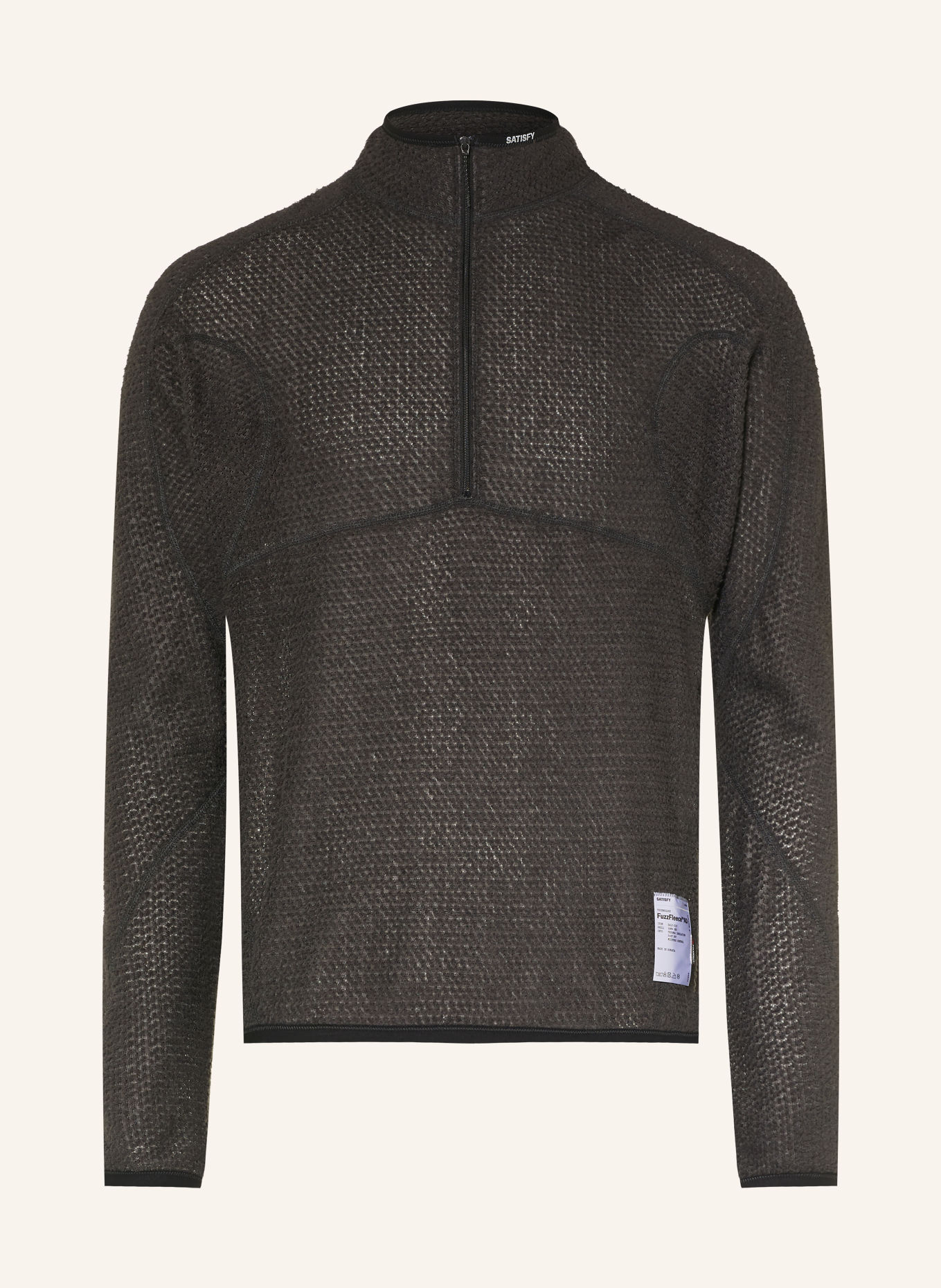 SATISFY FUZZFLEECE™ AD Fleece Half-zip Sweater: DARK BROWN