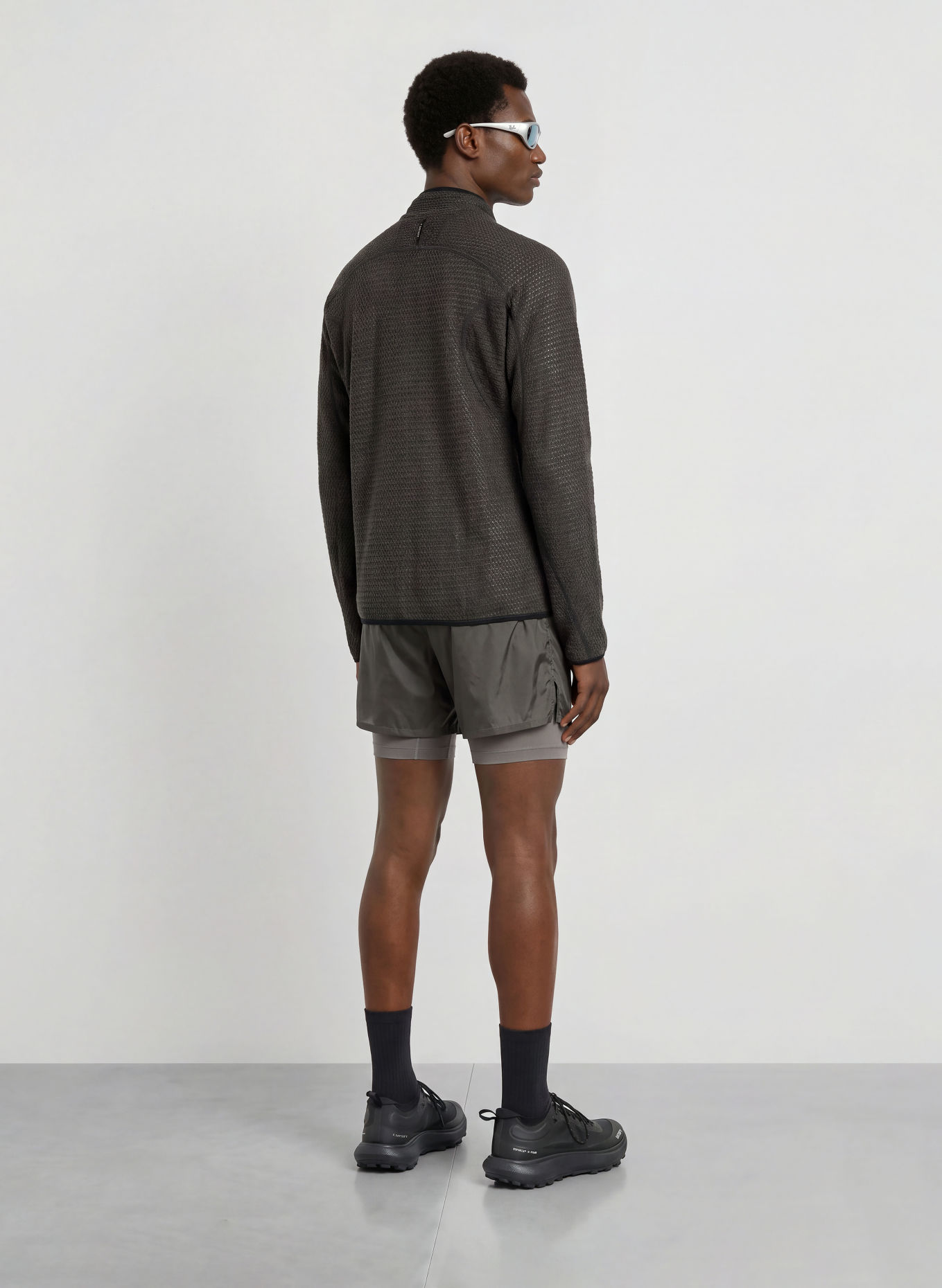 SATISFY FUZZFLEECE™ AD Fleece Half-zip Sweater: DARK BROWN