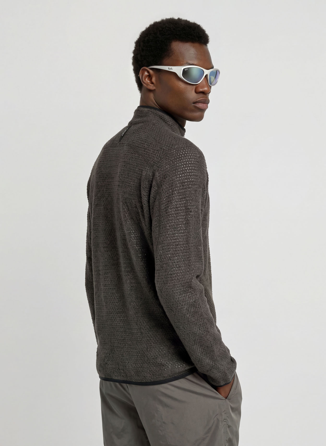 SATISFY FUZZFLEECE™ AD Fleece Half-zip Sweater: DARK BROWN