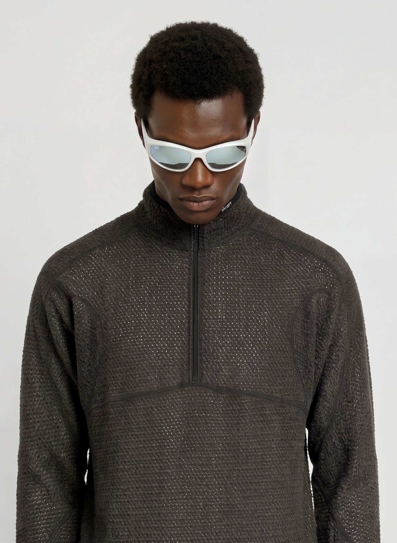 SATISFY FUZZFLEECE™ AD Fleece Half-zip Sweater: DARK BROWN