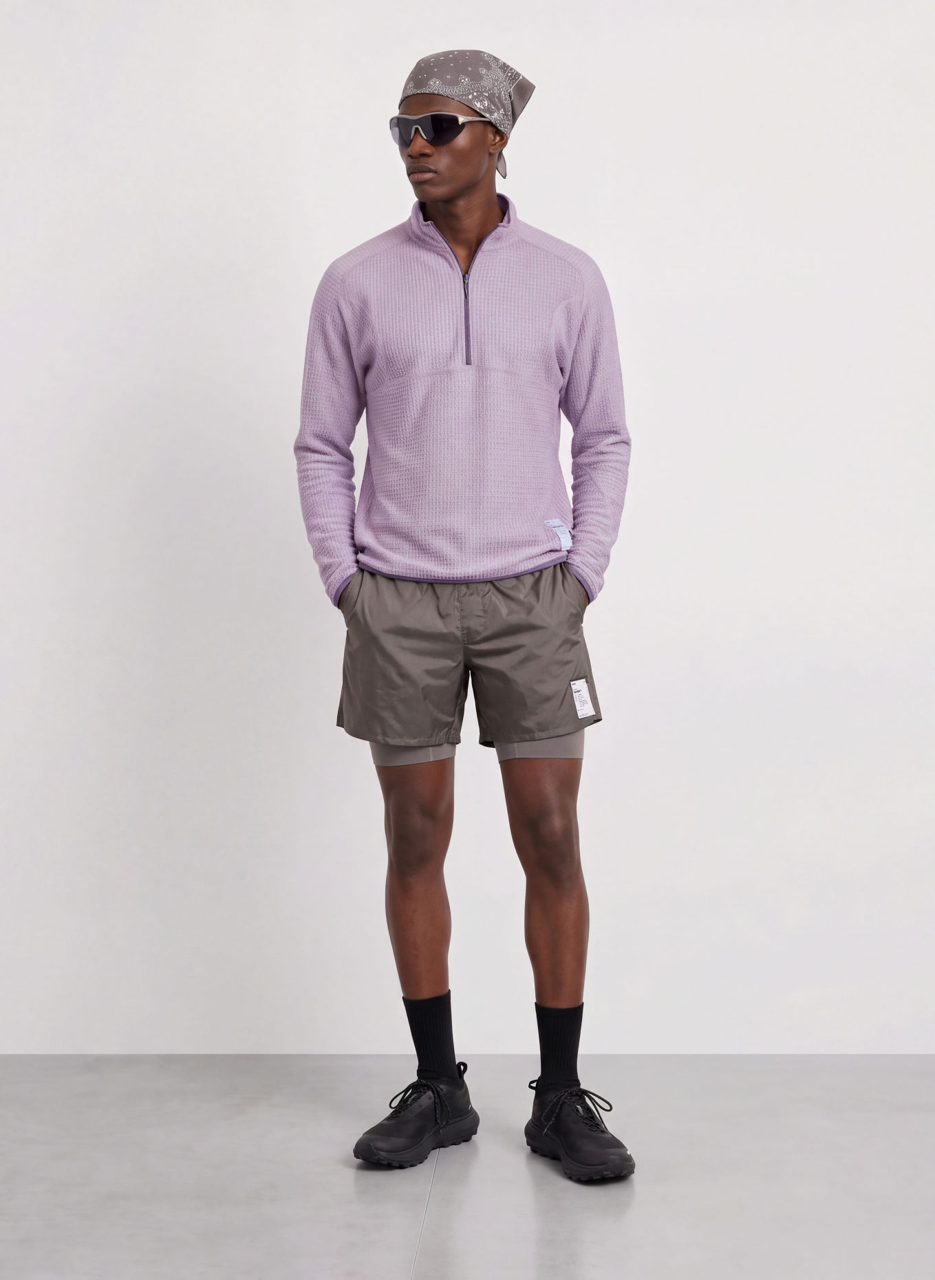 SATISFY FUZZFLEECE™ AD Fleece Half-zip Sweater: PURPLE