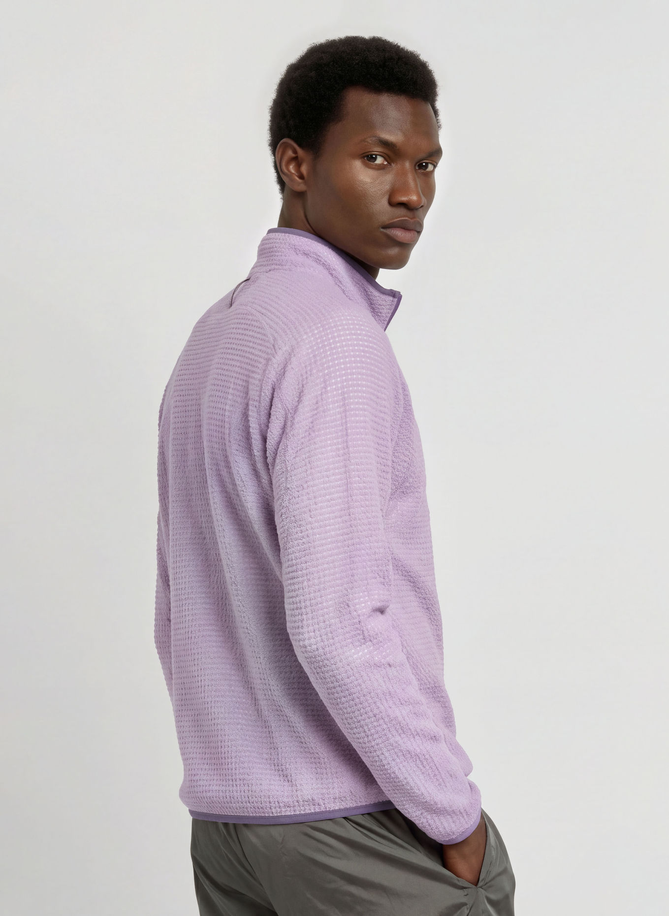 SATISFY FUZZFLEECE™ AD Fleece Half-zip Sweater: PURPLE