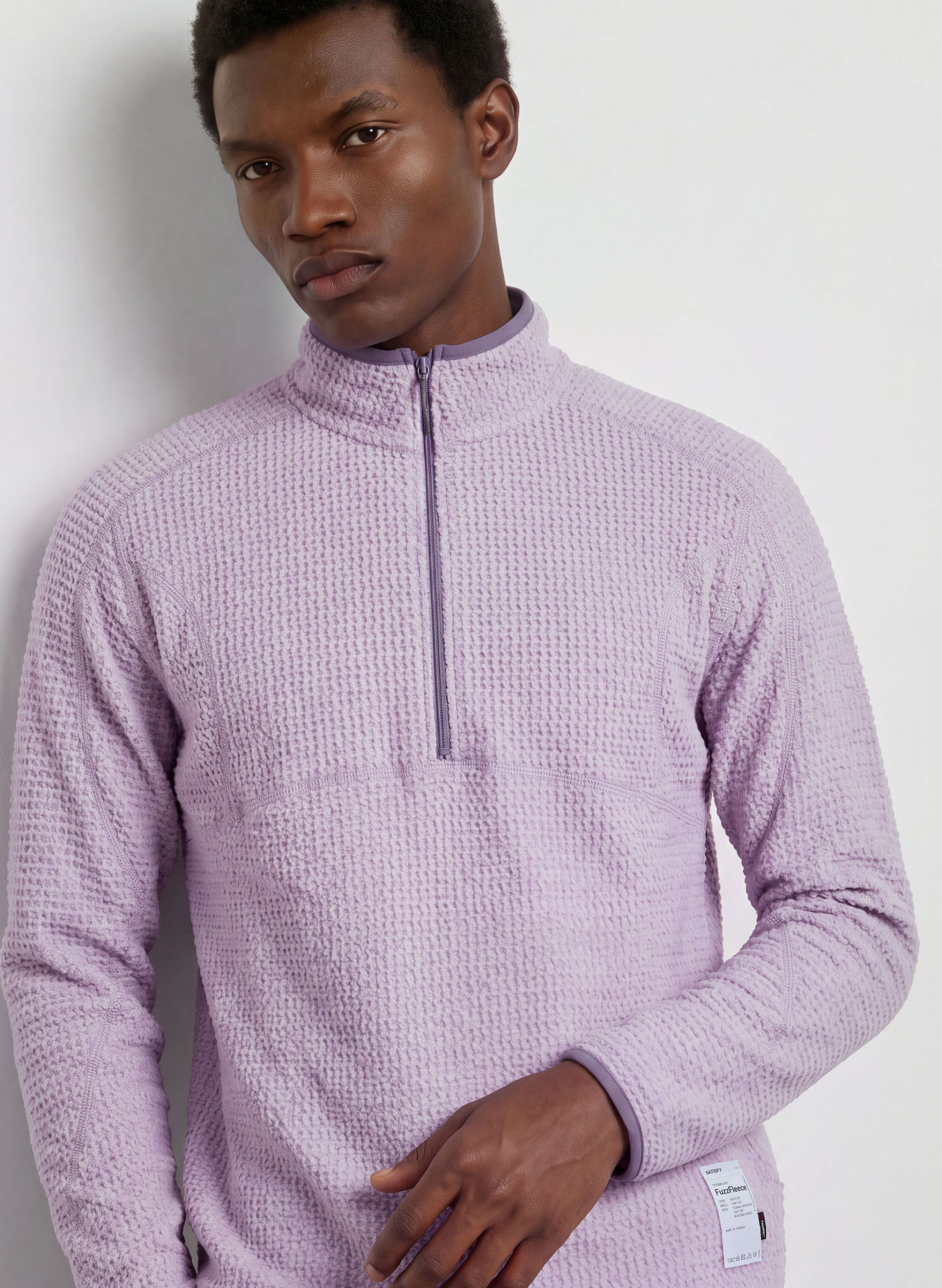 SATISFY FUZZFLEECE™ AD Fleece Half-zip Sweater: PURPLE