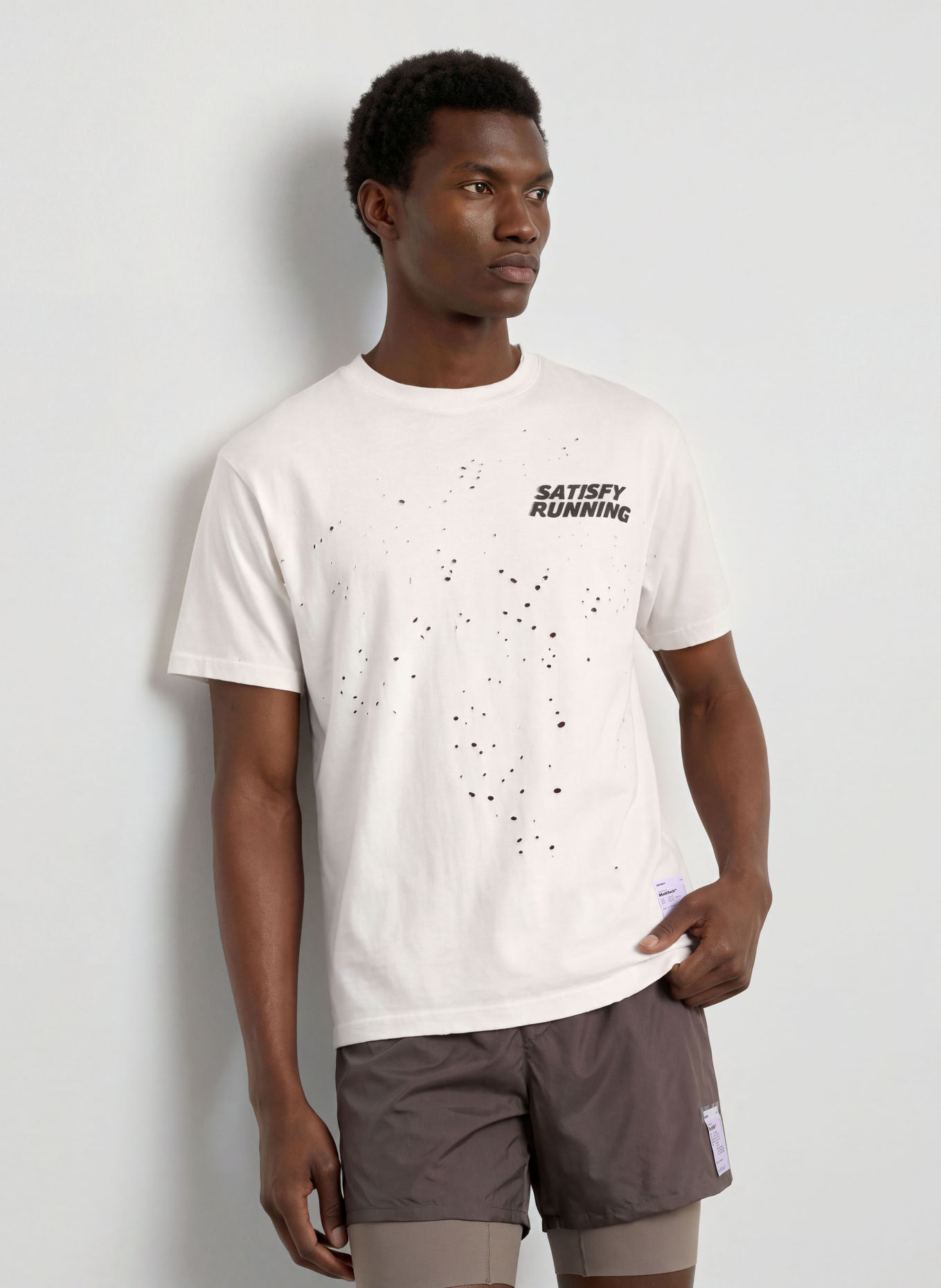 SATISFY MOTHTECH Running Shirt: WHITE