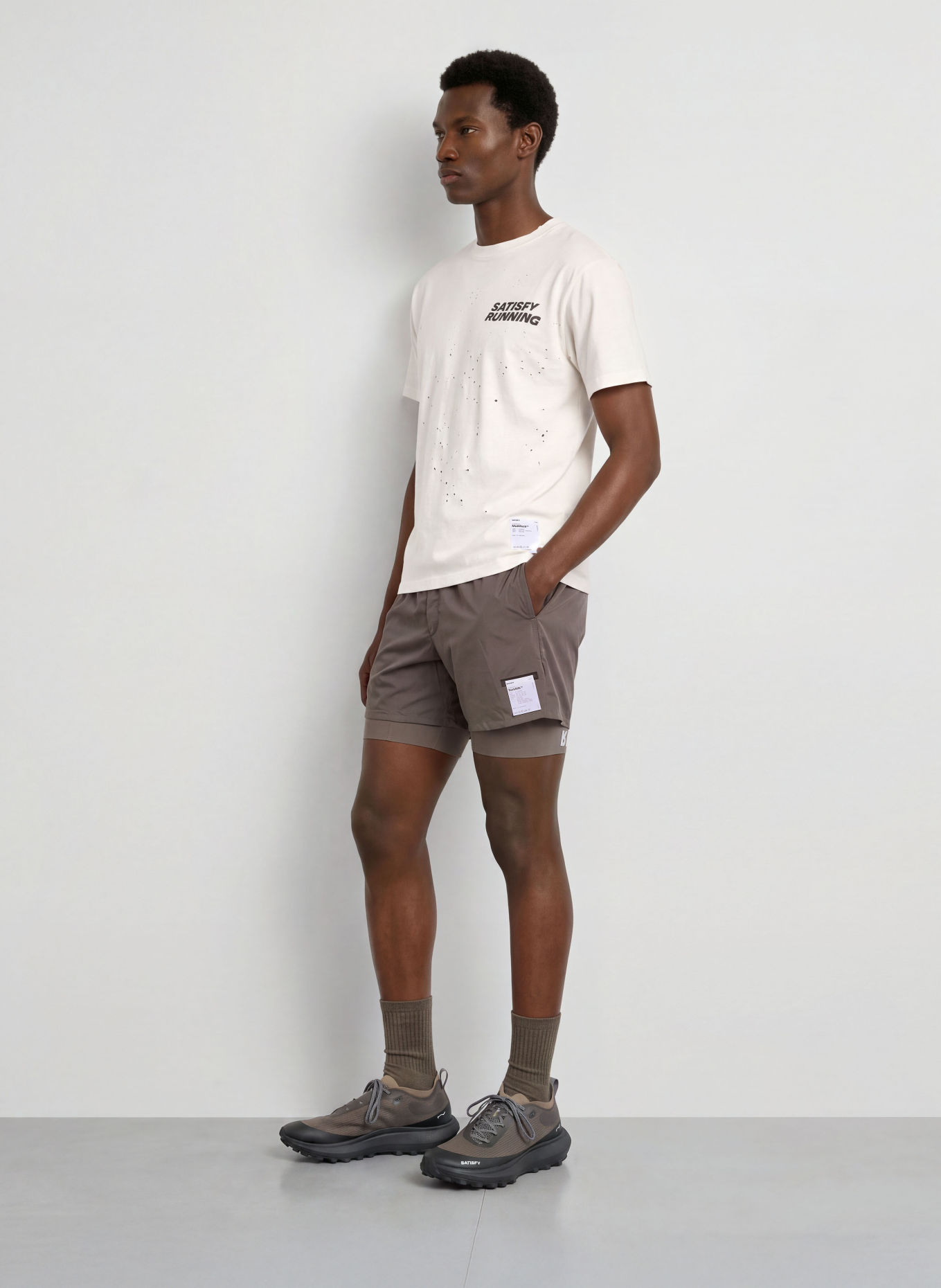 SATISFY MOTHTECH Running Shirt: WHITE