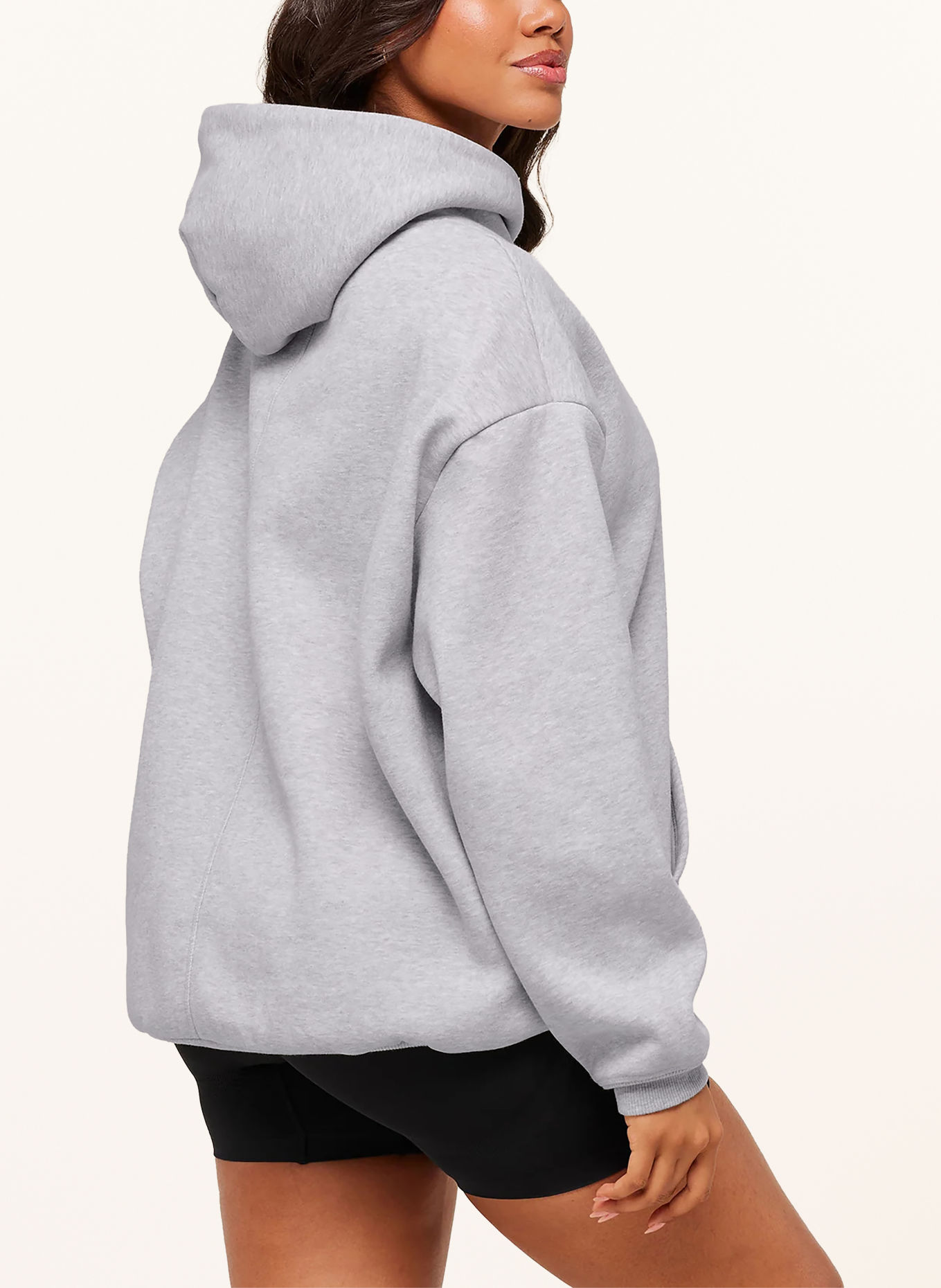 GYMSHARK Sweat à capuche oversize COSY LUXE: GRIS CLAIR