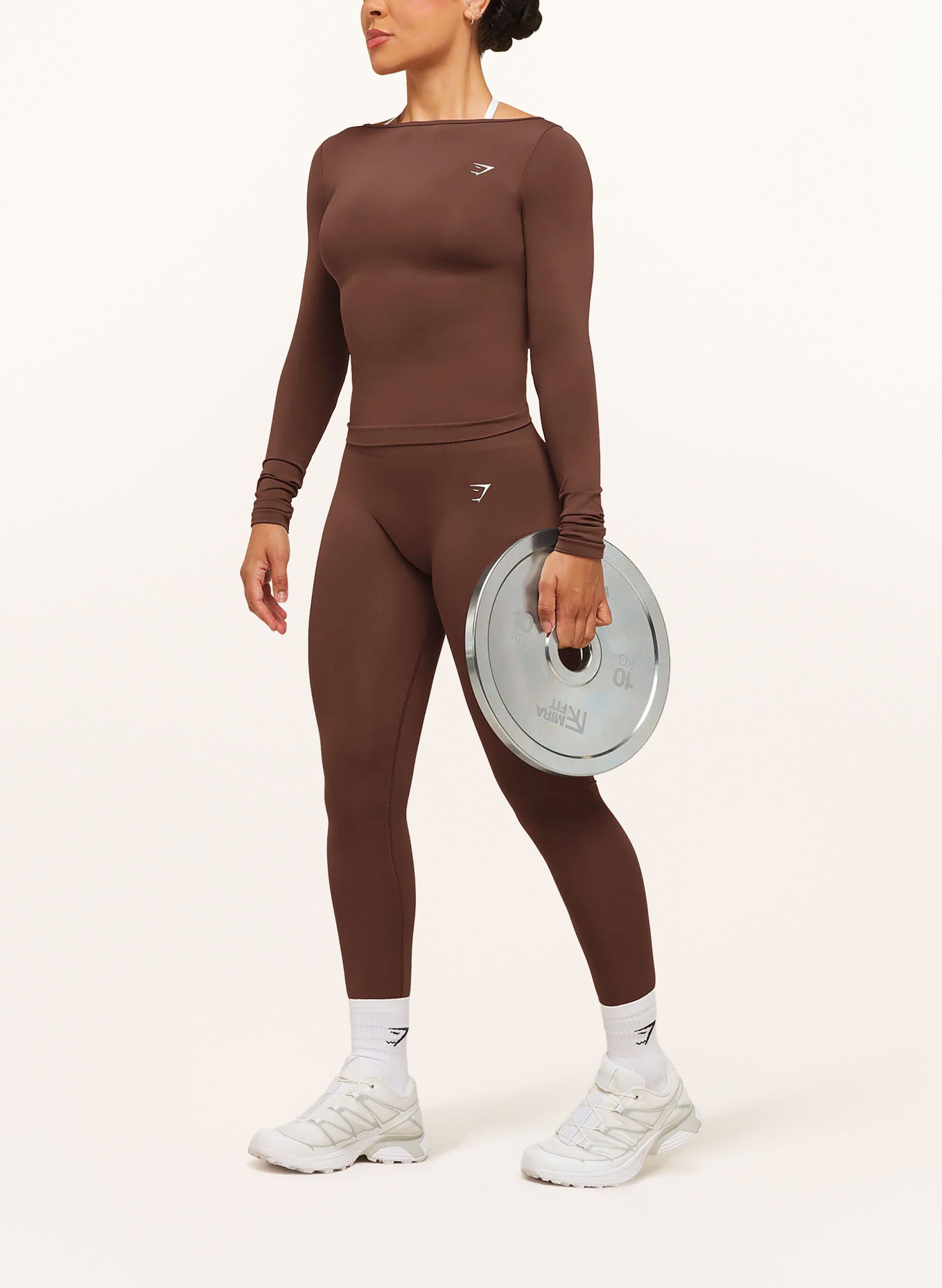 GYMSHARK T-shirt technique EVERDAY SEAMLESS: MARRON FONCÉ