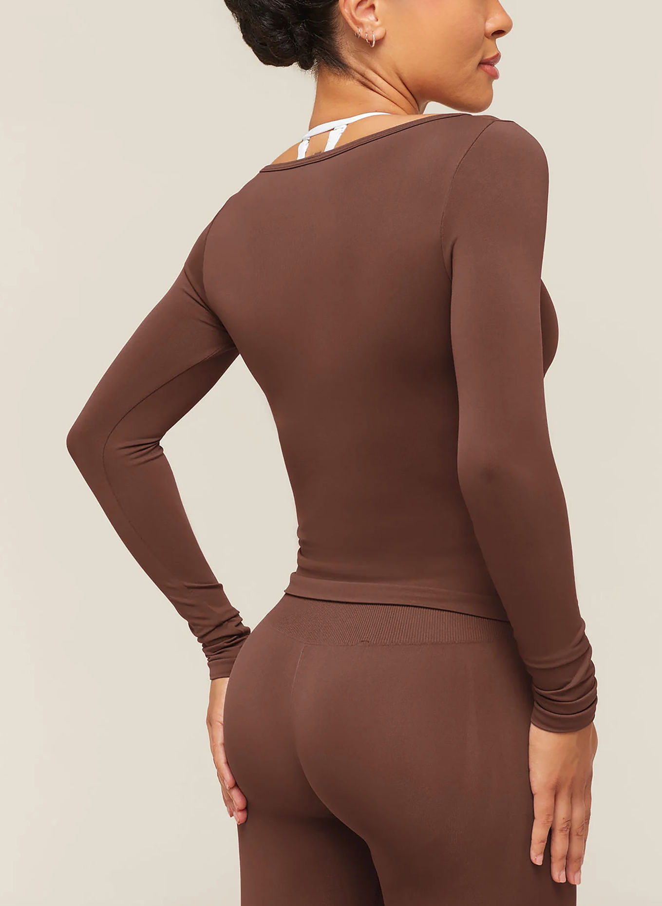 GYMSHARK T-shirt technique EVERDAY SEAMLESS: MARRON FONCÉ