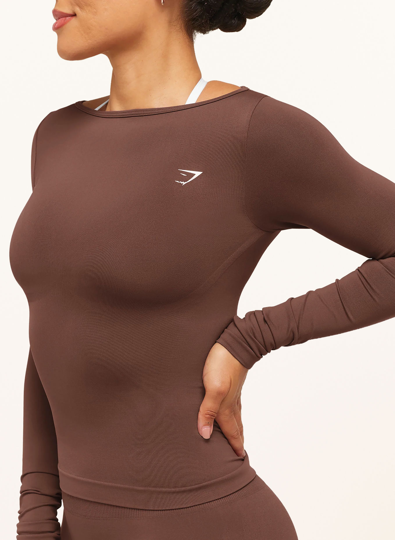GYMSHARK T-shirt technique EVERDAY SEAMLESS: MARRON FONCÉ