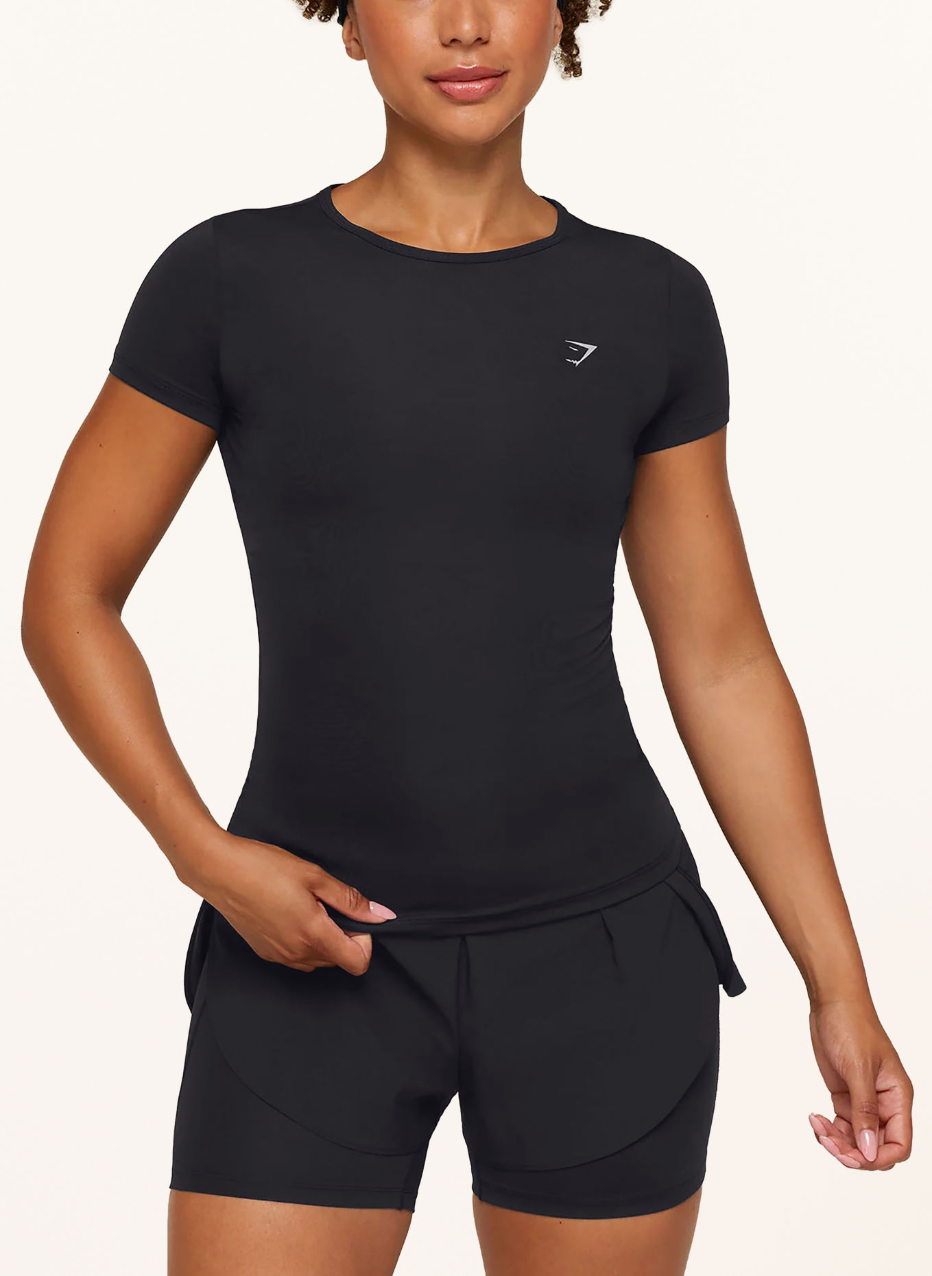 GYMSHARK T-shirt technique RUNNING BACK VENT avec découpes: NOIR
