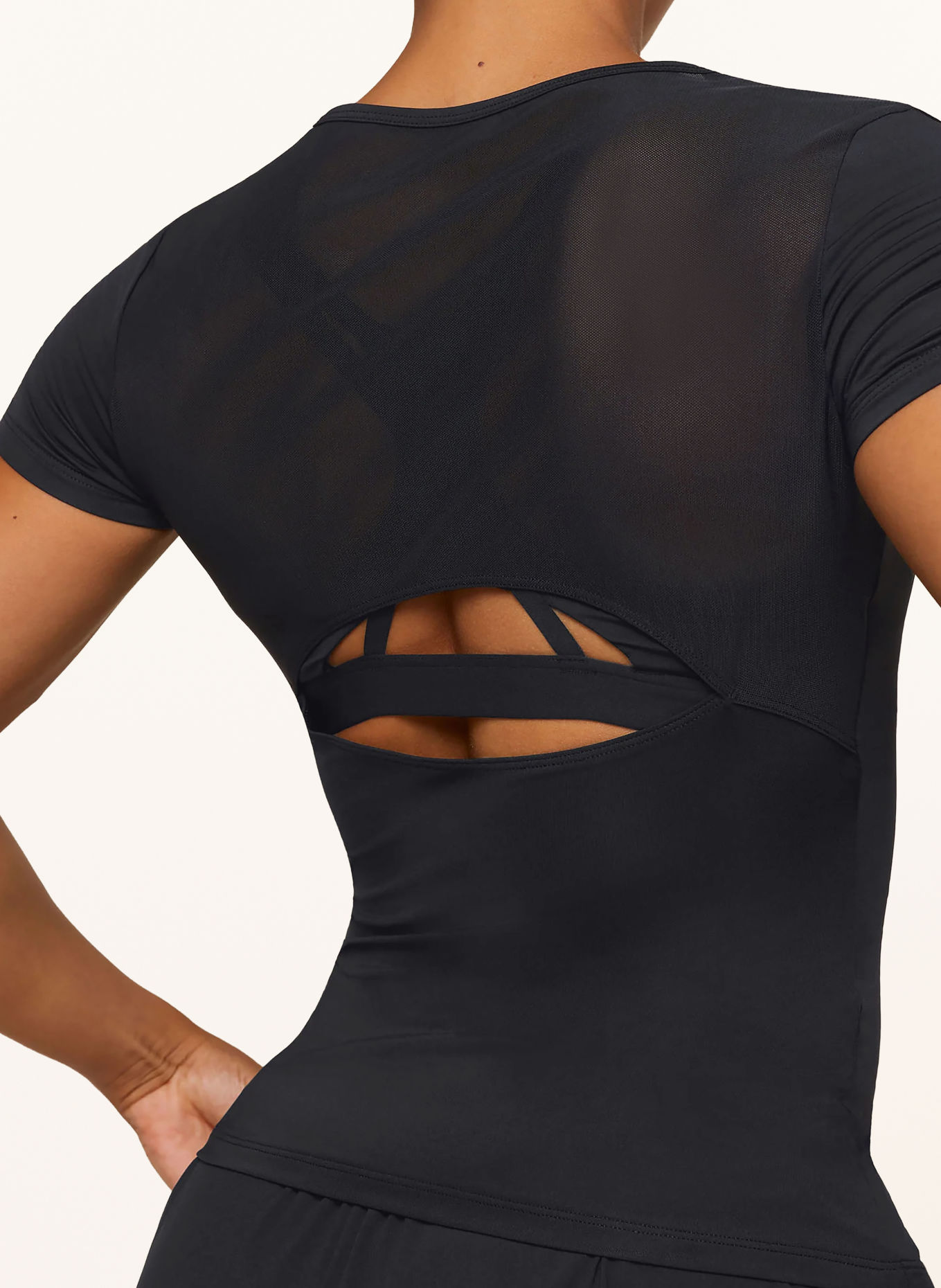 GYMSHARK T-shirt technique RUNNING BACK VENT avec découpes: NOIR
