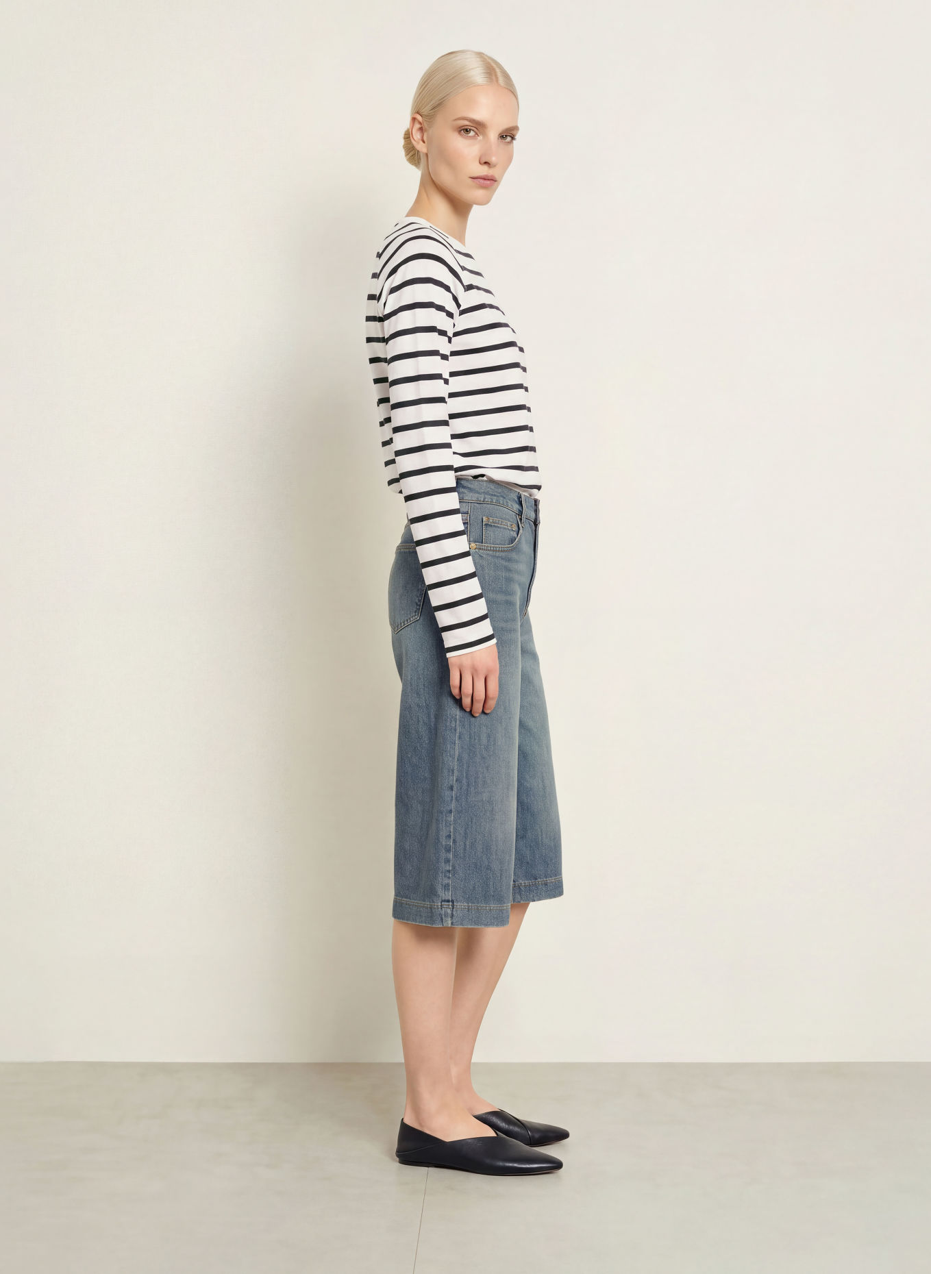 darling harbour Haut à manches longues: WHITE / NAVY