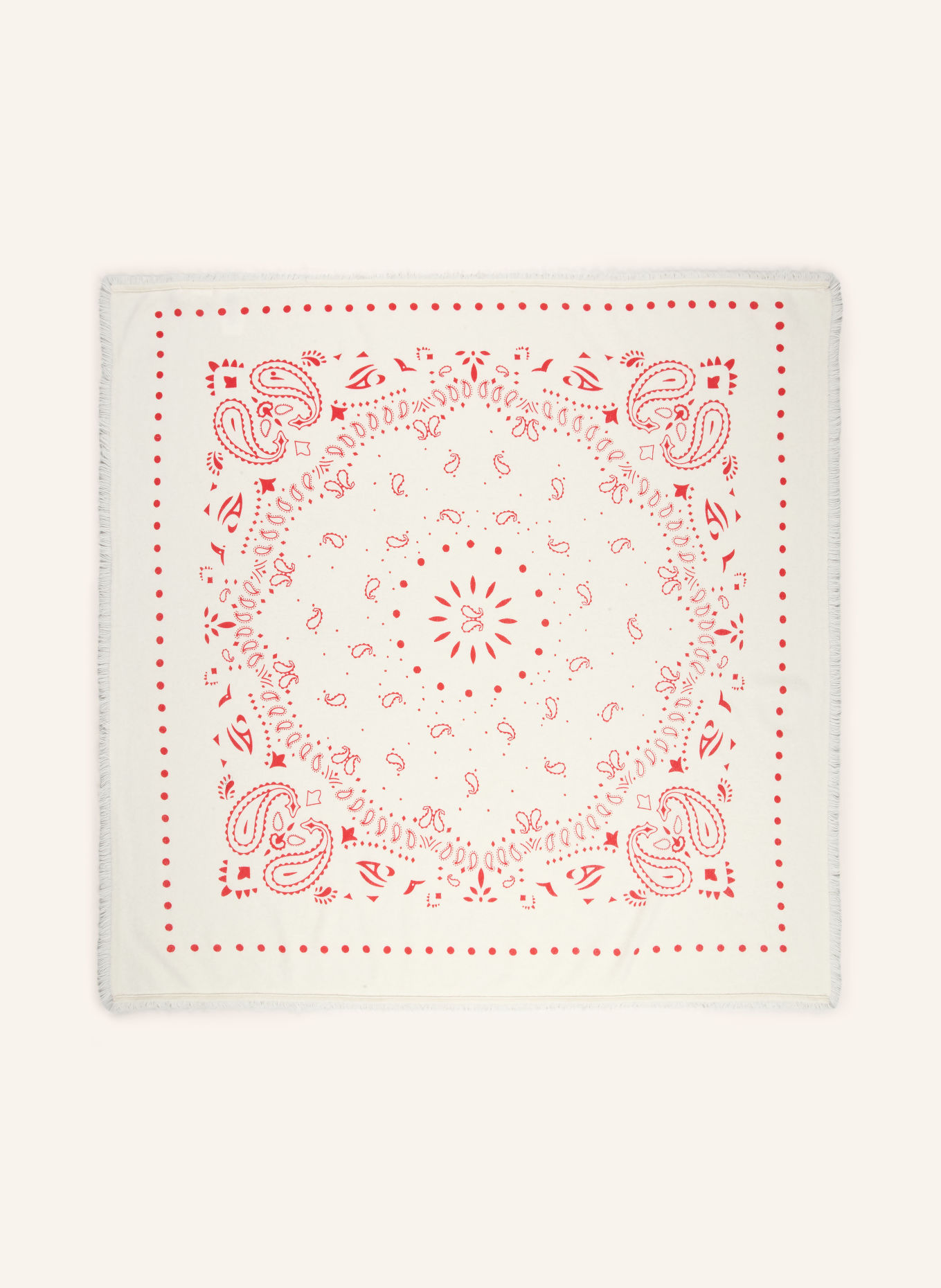 darling harbour Eșarfă din lână merino și cașmir: creme / red
