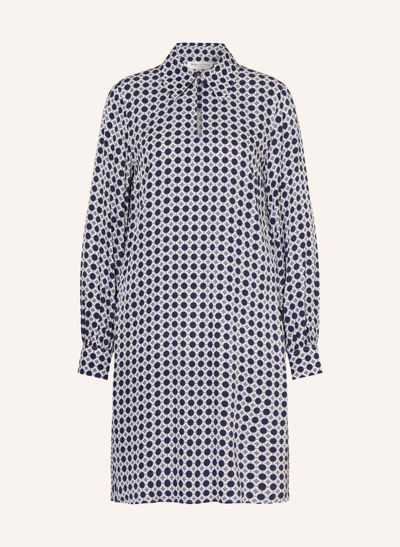 Marc O'Polo Kleid: DUNKELBLAU / BLAU / WEISS