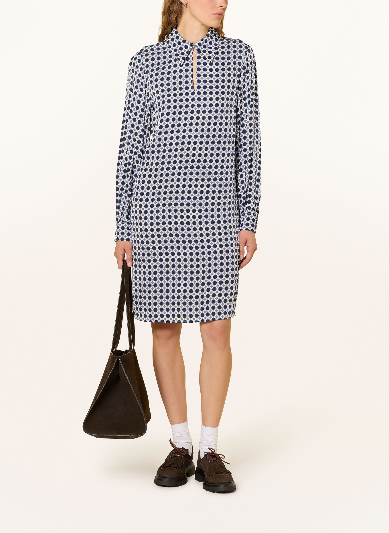 Marc O'Polo Kleid: DUNKELBLAU / BLAU / WEISS