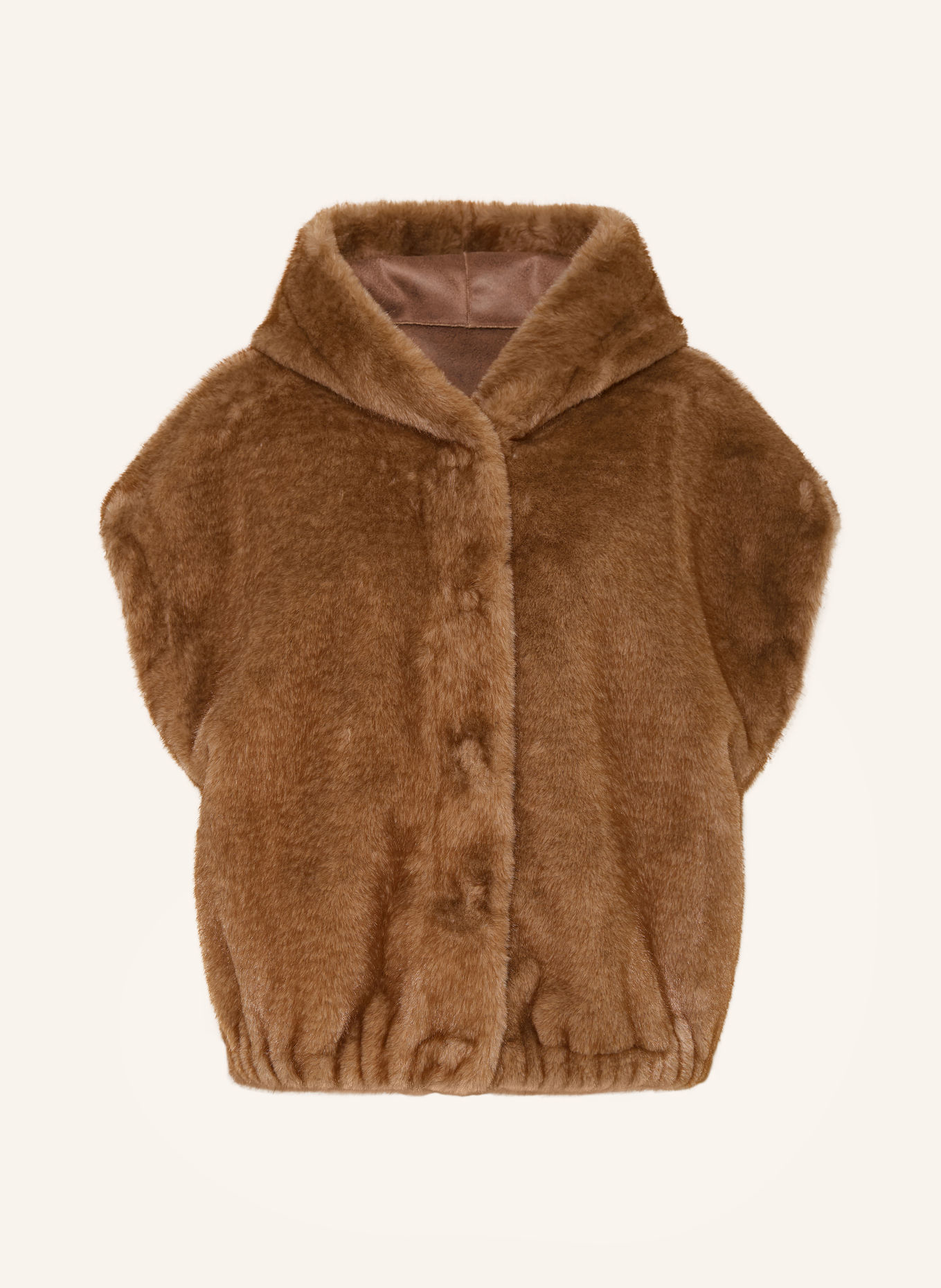 mabrun FOSCA Faux Fur Vest: BROWN