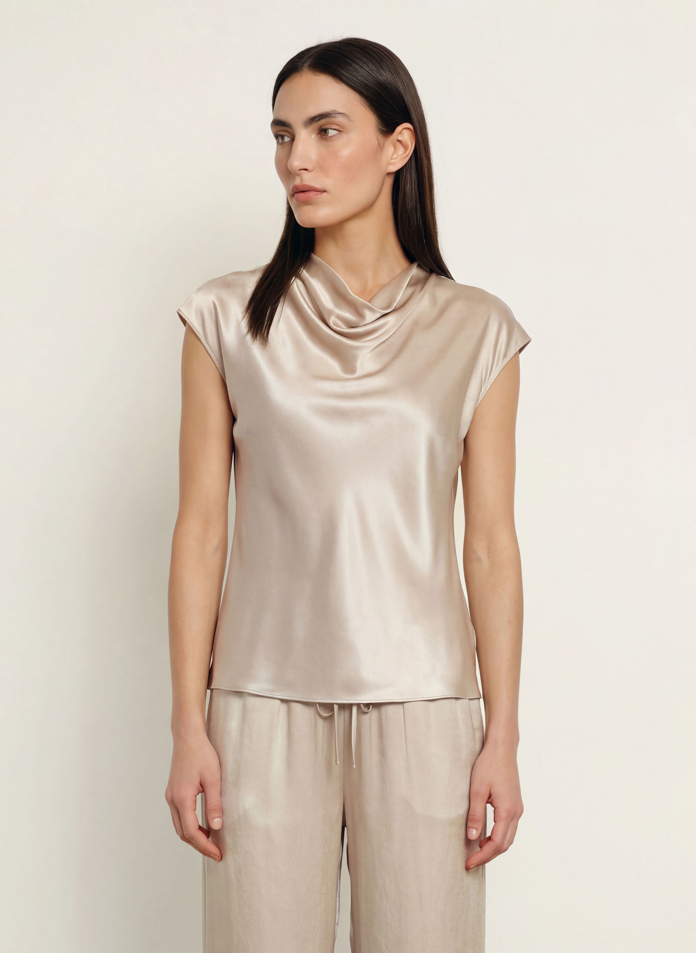 Rails Blusenshirt LORETTA aus Satin: BEIGE