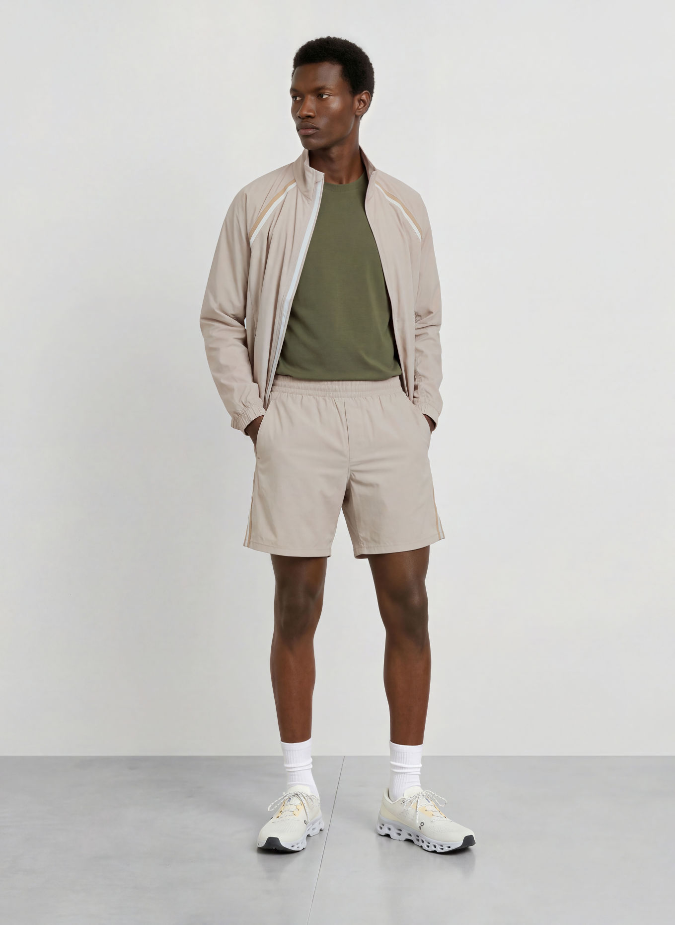 lululemon PACE BREAKER Running Shorts: BEIGE / CREAM