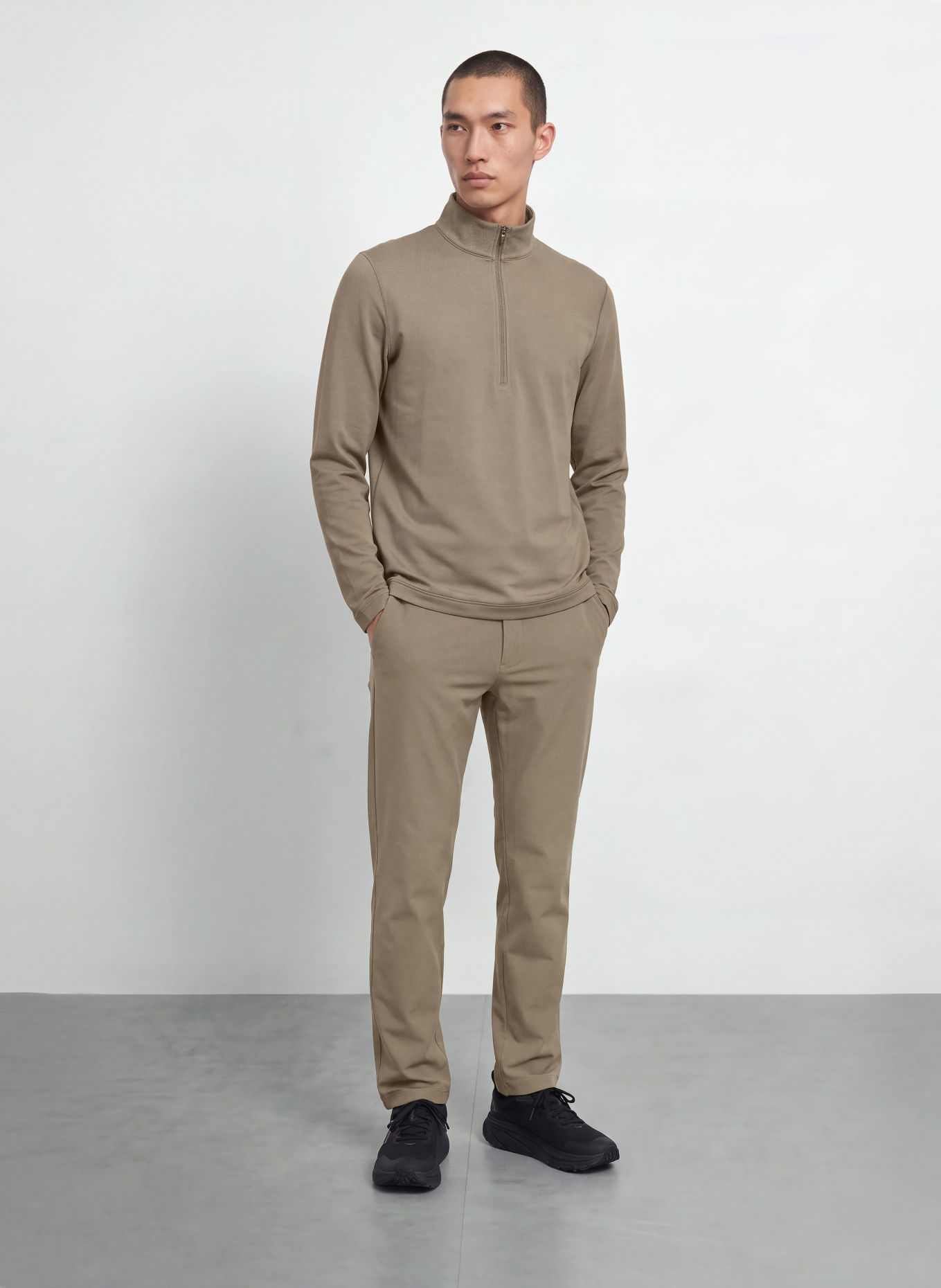 lululemon Pull col zippé en jersey: OLIVE