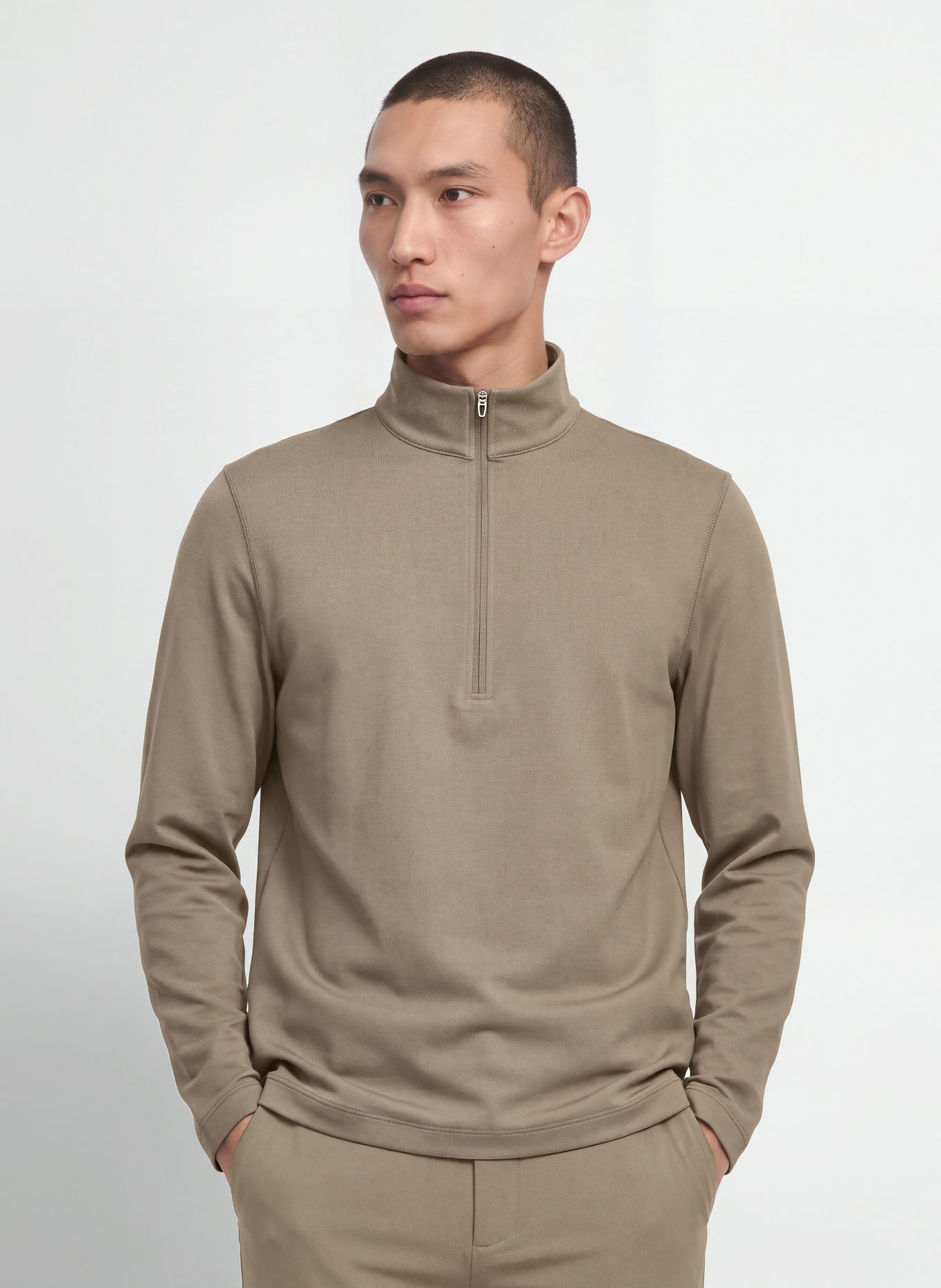 lululemon Pull col zippé en jersey: OLIVE