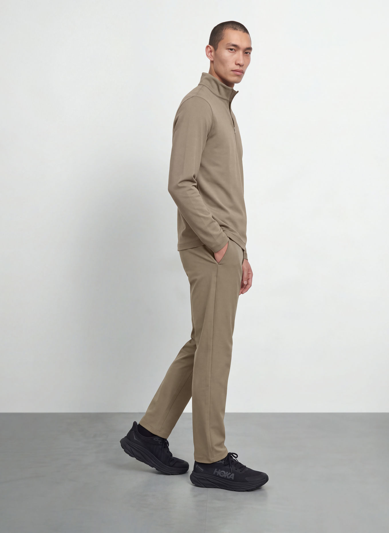 lululemon Pull col zippé en jersey: OLIVE