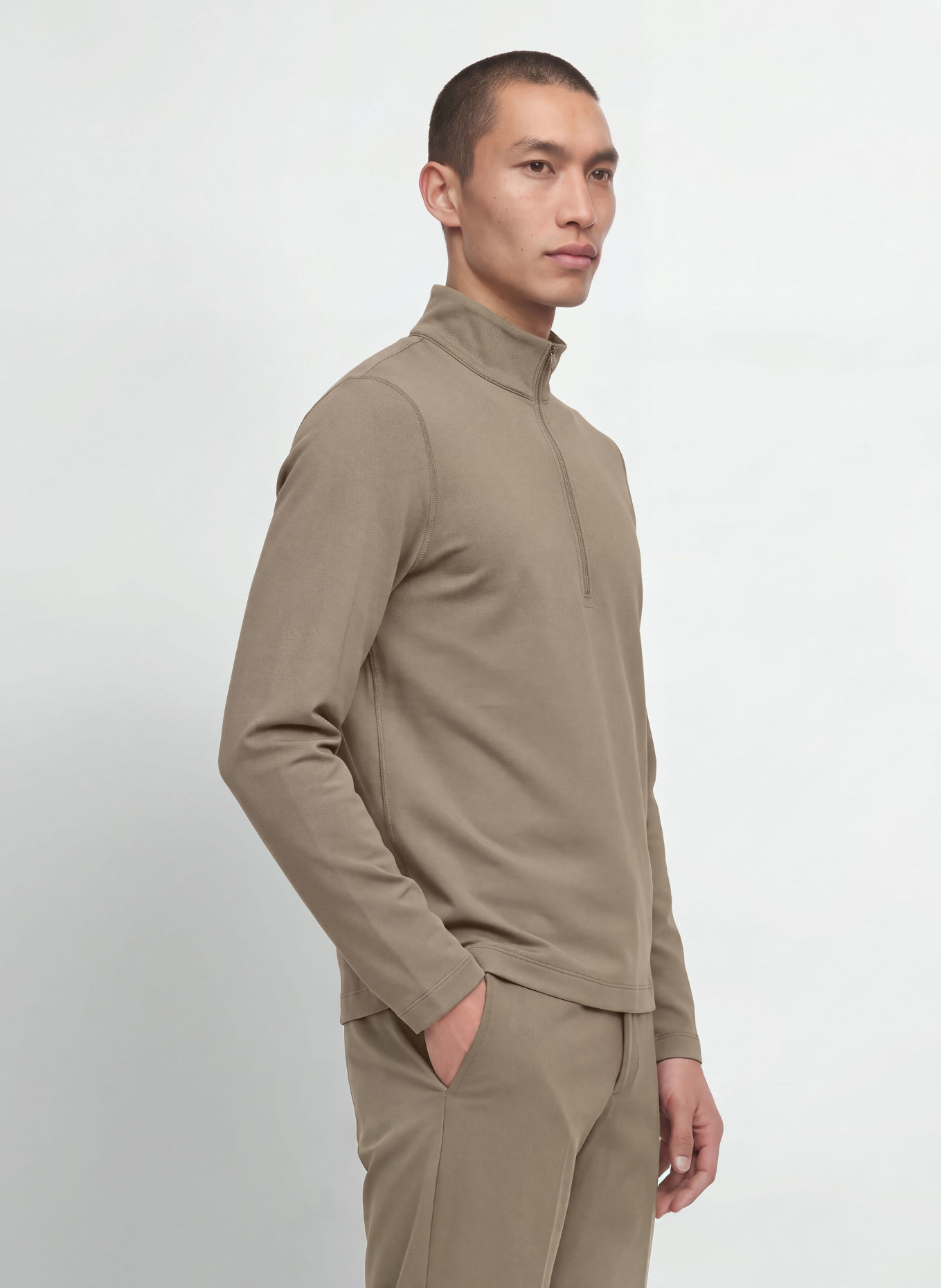 lululemon Pull col zippé en jersey: OLIVE