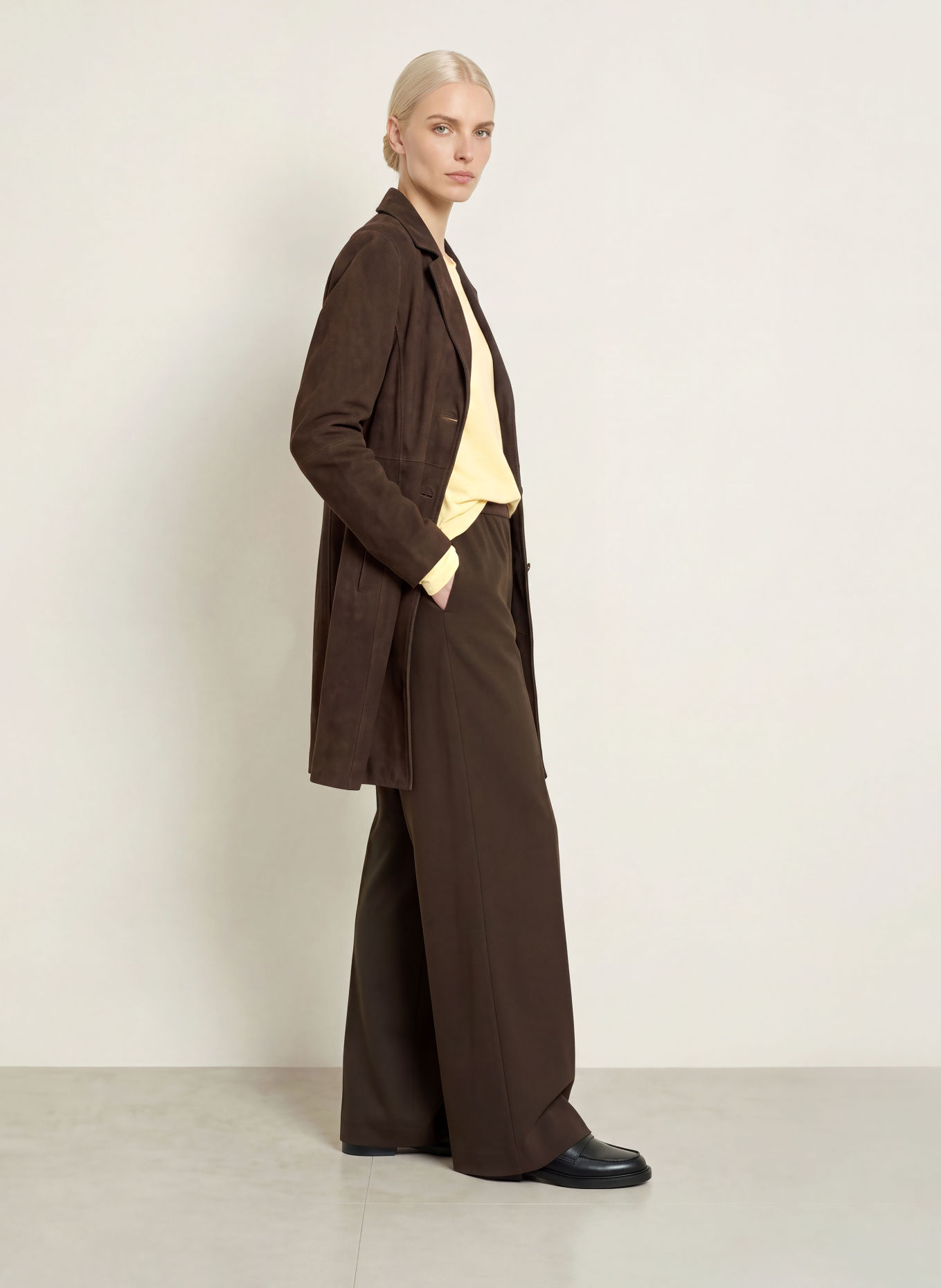 darling harbour Leather coat: CHOCOLATE
