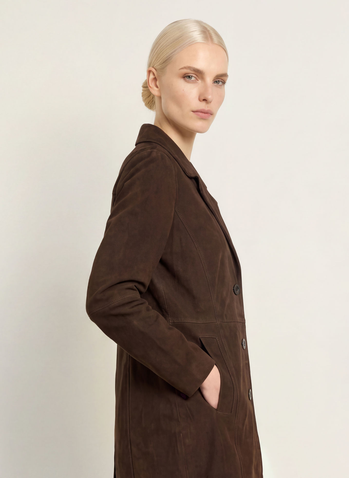 darling harbour Leather coat: CHOCOLATE