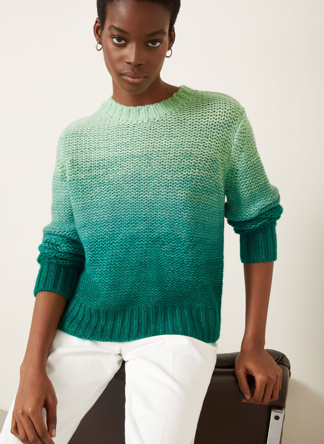 IRIS von ARNIM Pull RAINBOW DEGRADÉ 50 avec cachemire: GROEN / VERT CLAIR