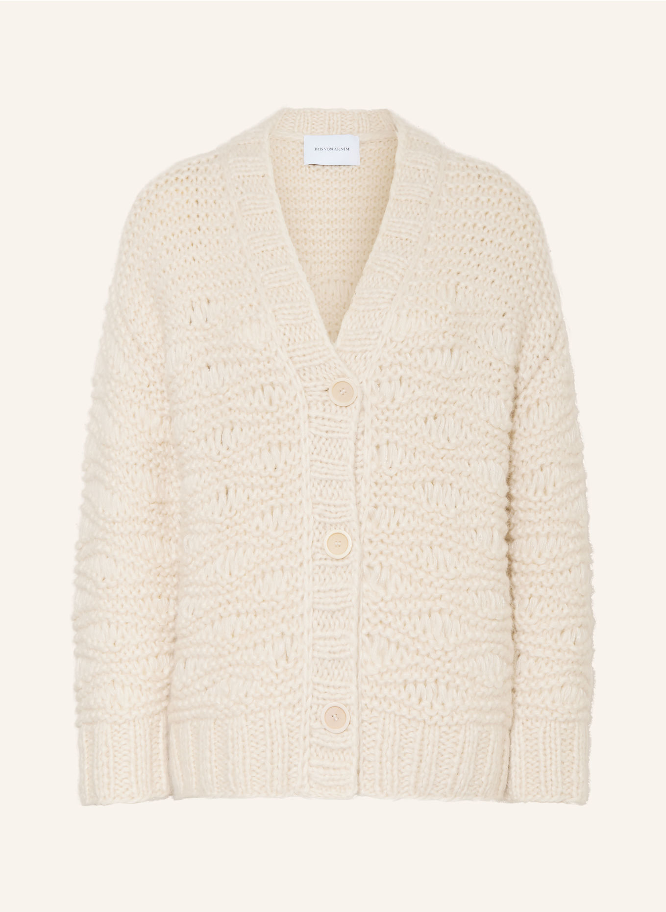IRIS von ARNIM Oversized vest IRIS ICONIC 50 met kasjmier: CRÈME