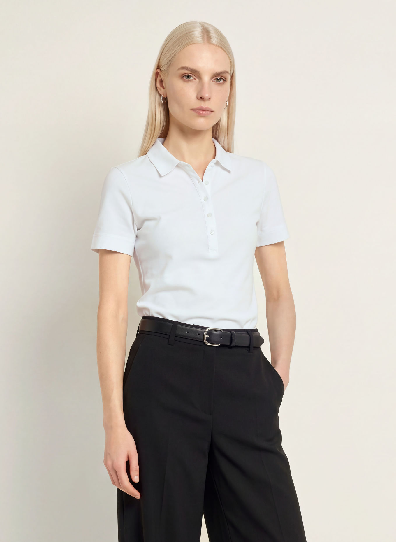 darling harbour Polo en jersey: WHITE