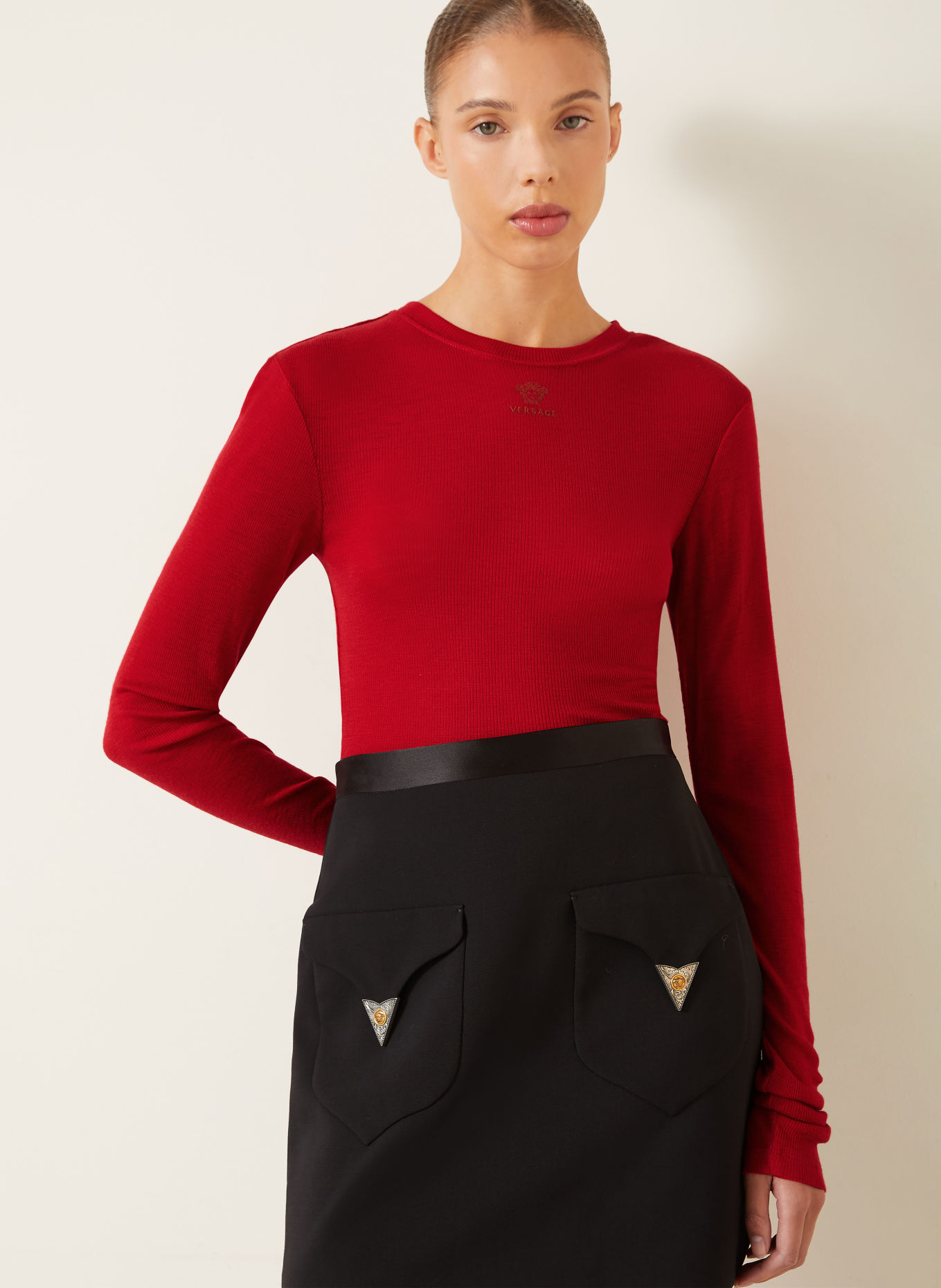 VERSACE Long-sleeve shirt: RED