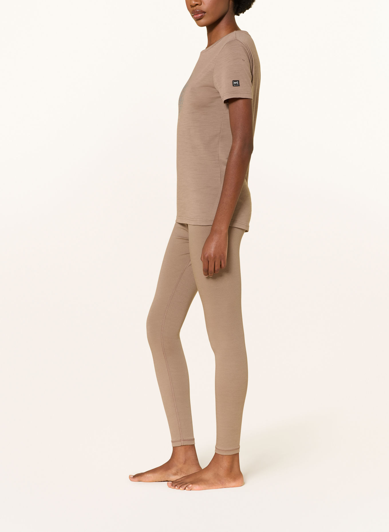 super.natural Collants taille haute en laine mérinos: BEIGE
